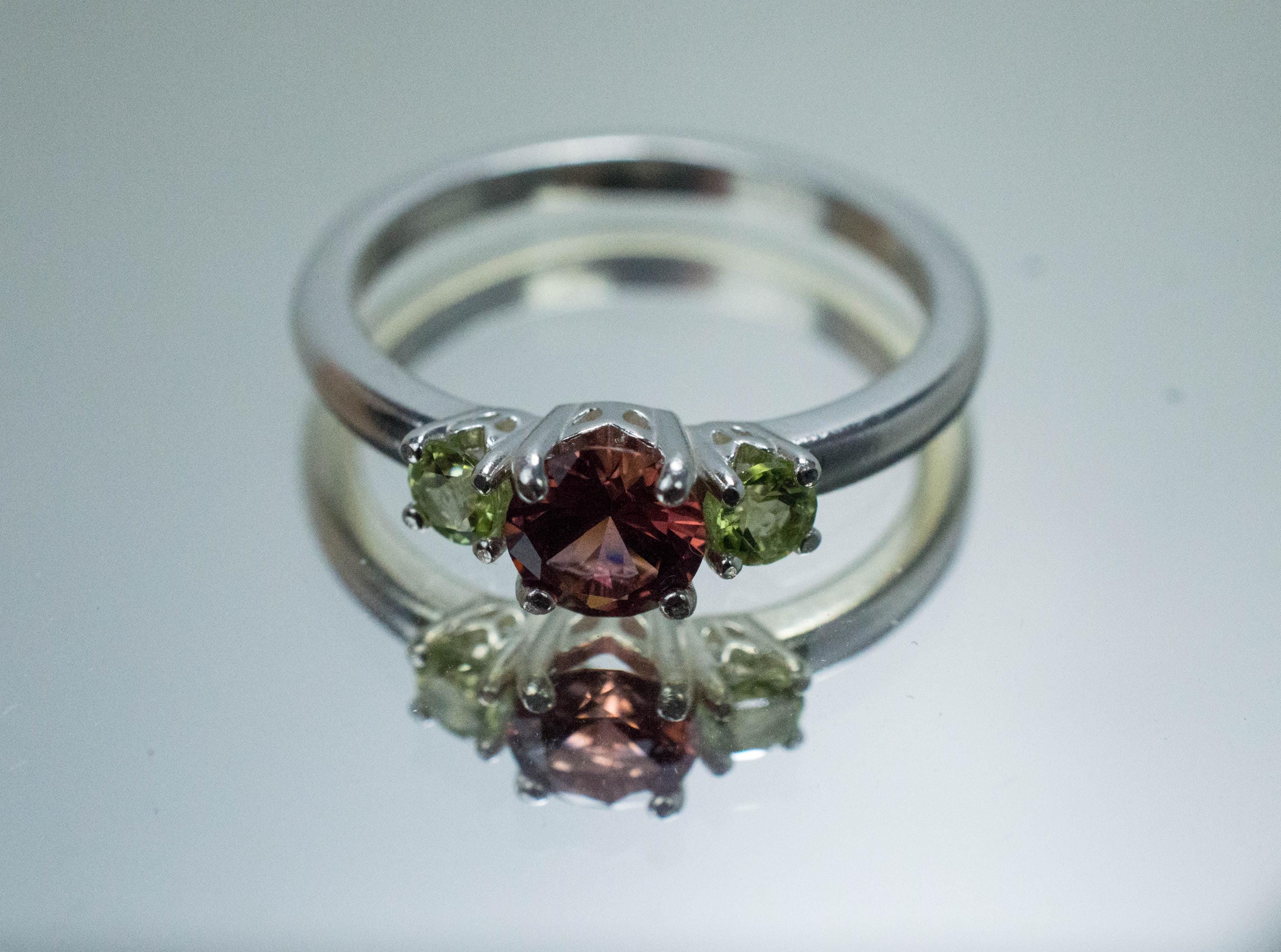 Malaya Garnet and Sapphire Ring; Natural Untreated Tanzania Garnet and Yellow Sapphire - Mark Oliver Gems
