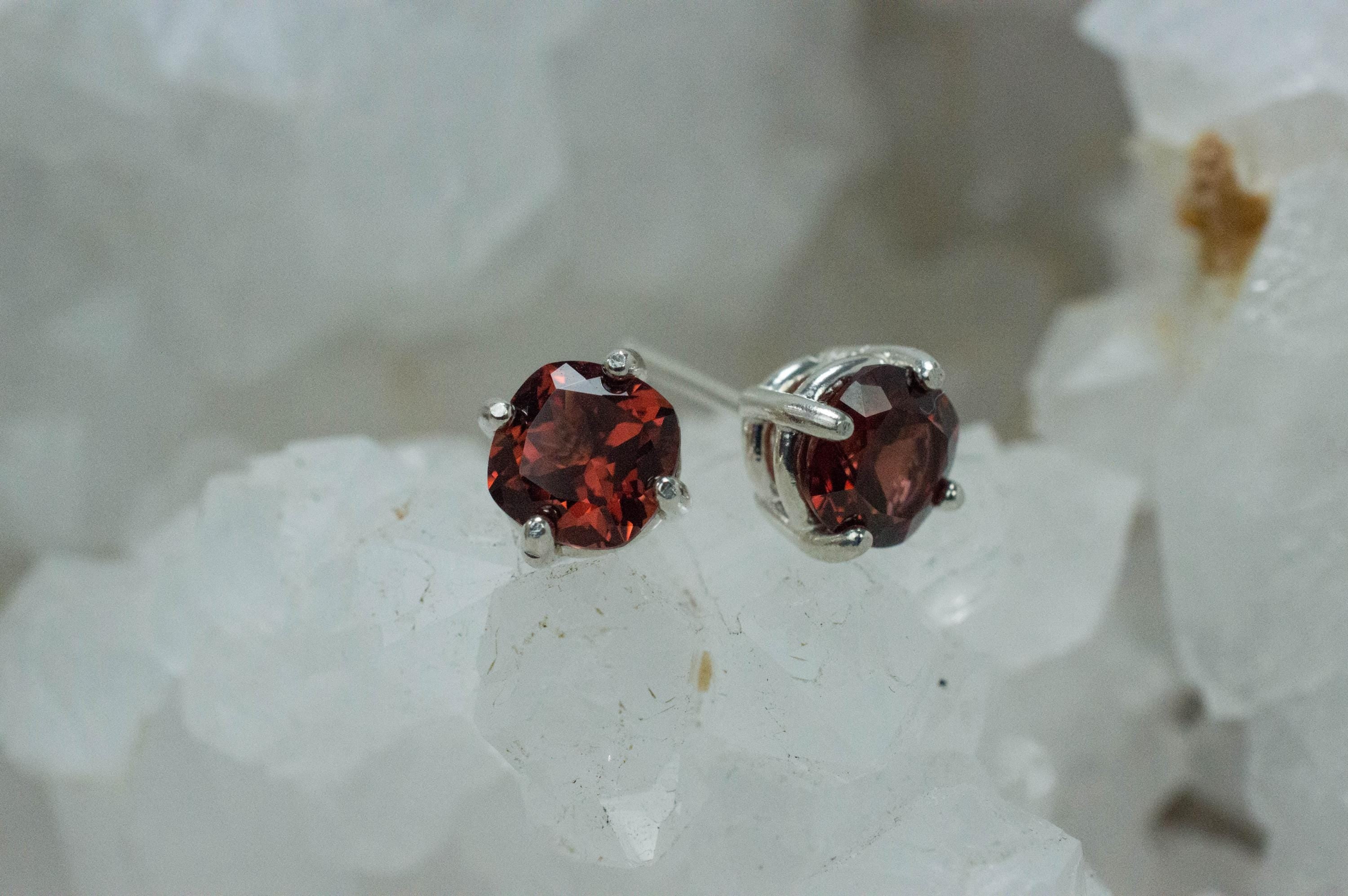 Malaya Garnet Earrings; Natural Untreated Tanzania Garnet; 2.175cts - Mark Oliver Gems