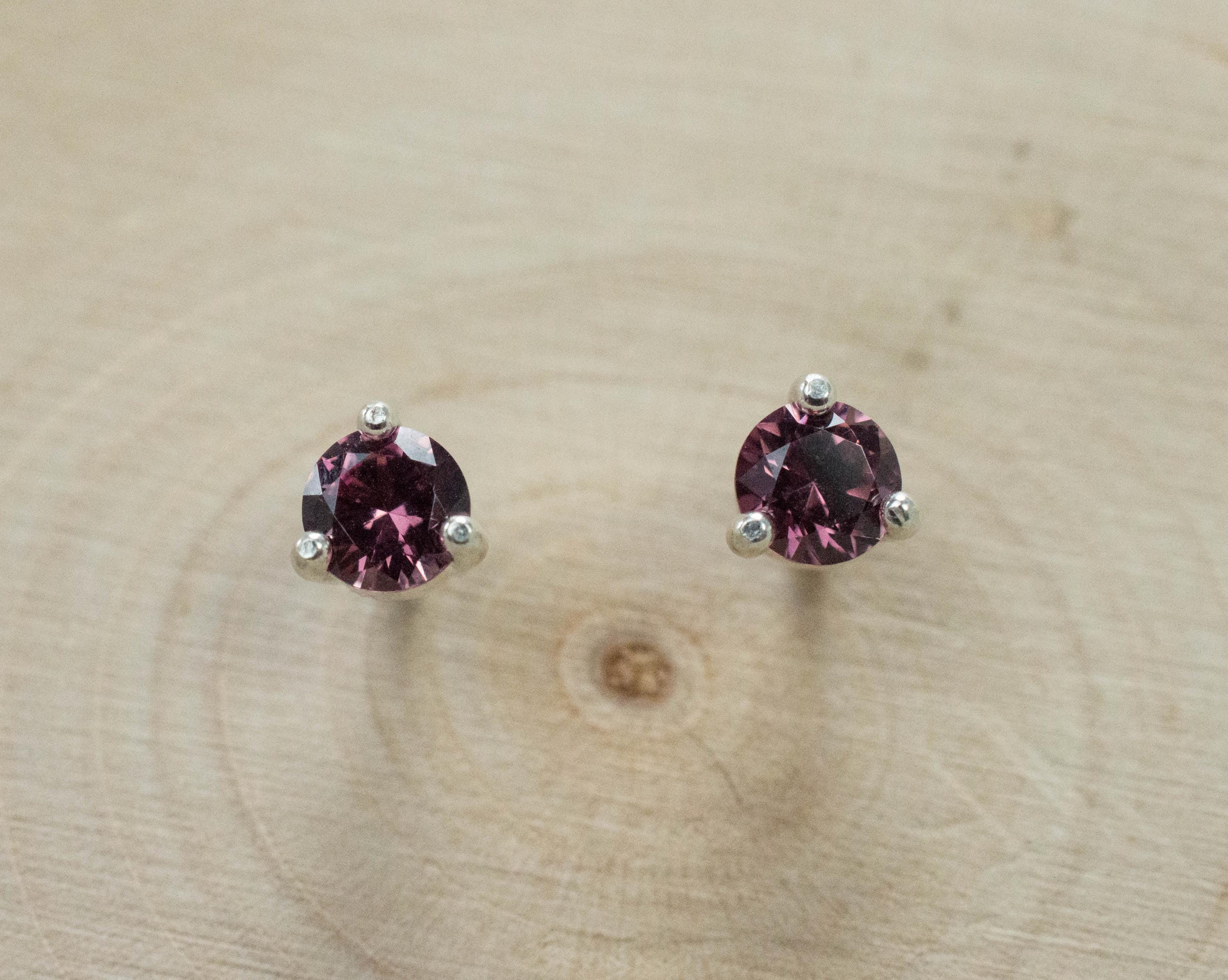 Cranberry Garnet Earrings, Natural Untreated Tanzanian Garnet; 0.580cts - Mark Oliver Gems