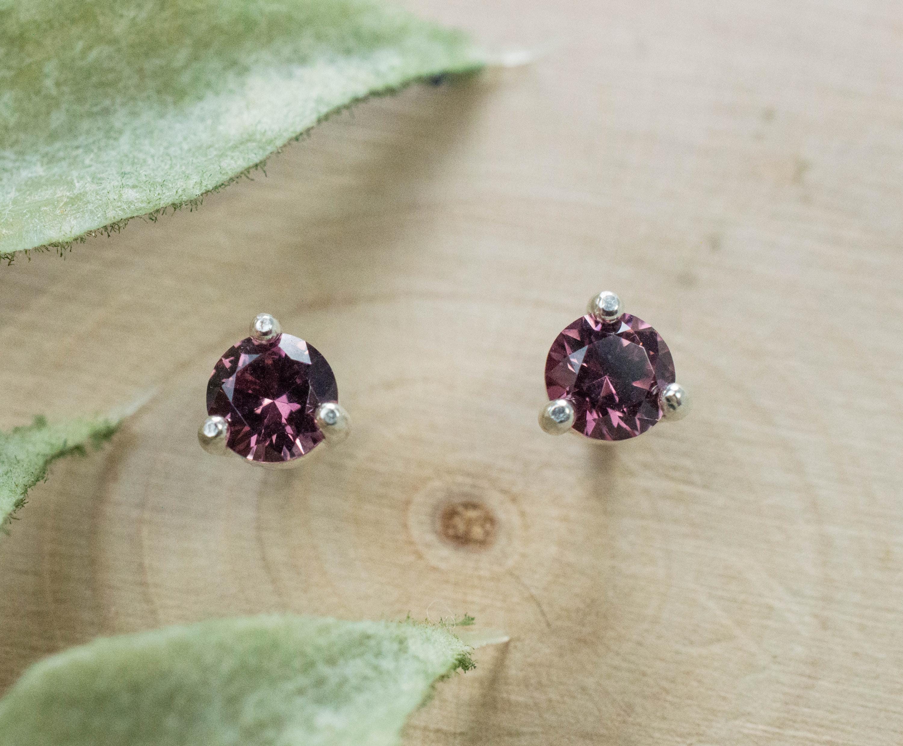 Cranberry Garnet Earrings, Natural Untreated Tanzanian Garnet; 0.580cts - Mark Oliver Gems