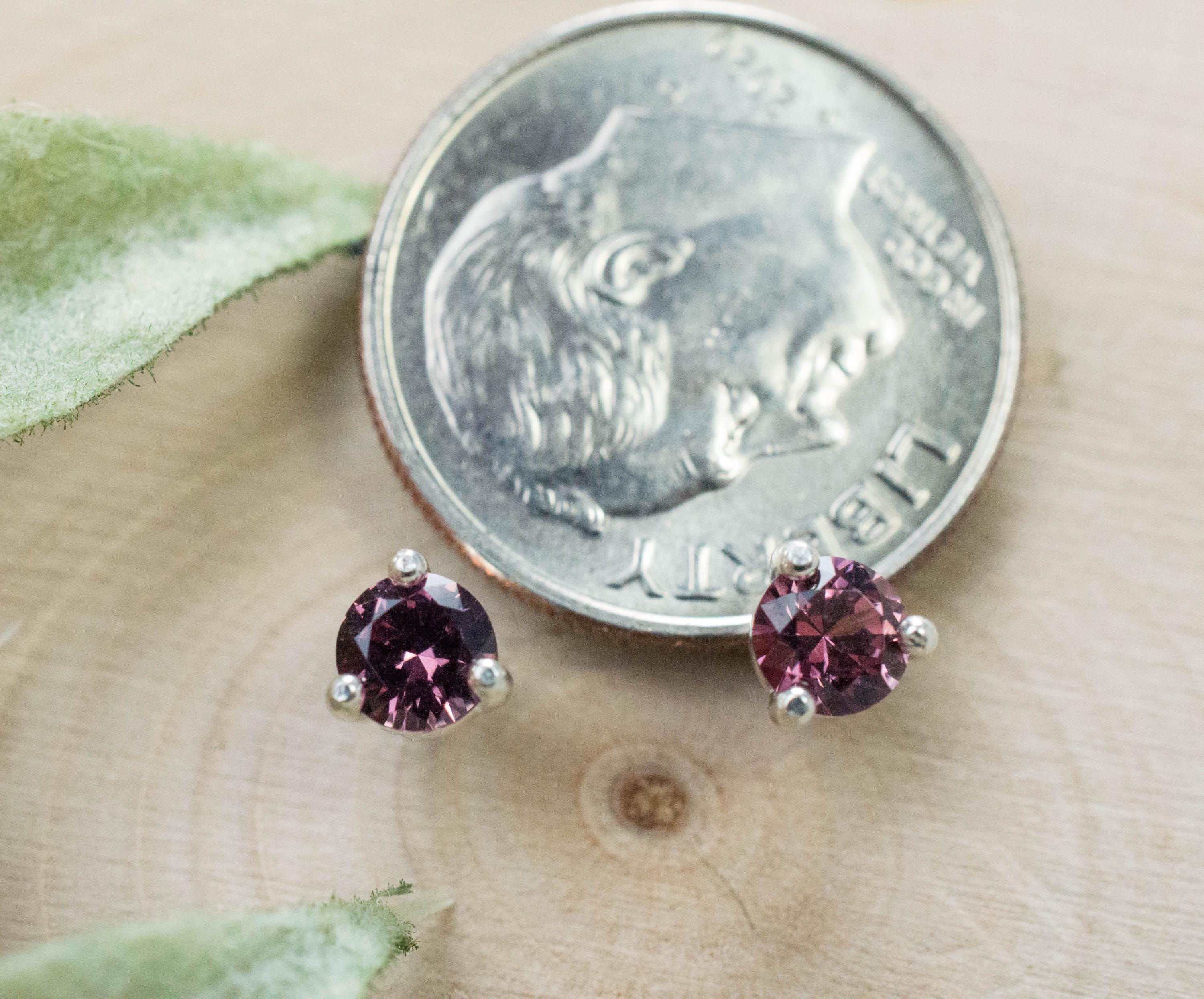 Cranberry Garnet Earrings, Natural Untreated Tanzanian Garnet; 0.580cts - Mark Oliver Gems