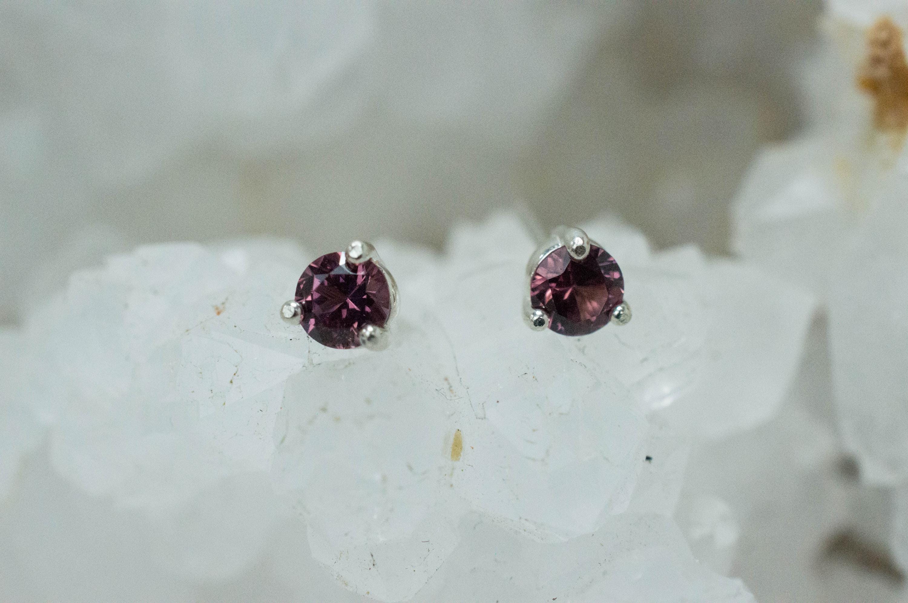 Cranberry Garnet Earrings, Natural Untreated Tanzanian Garnet; 0.580cts - Mark Oliver Gems