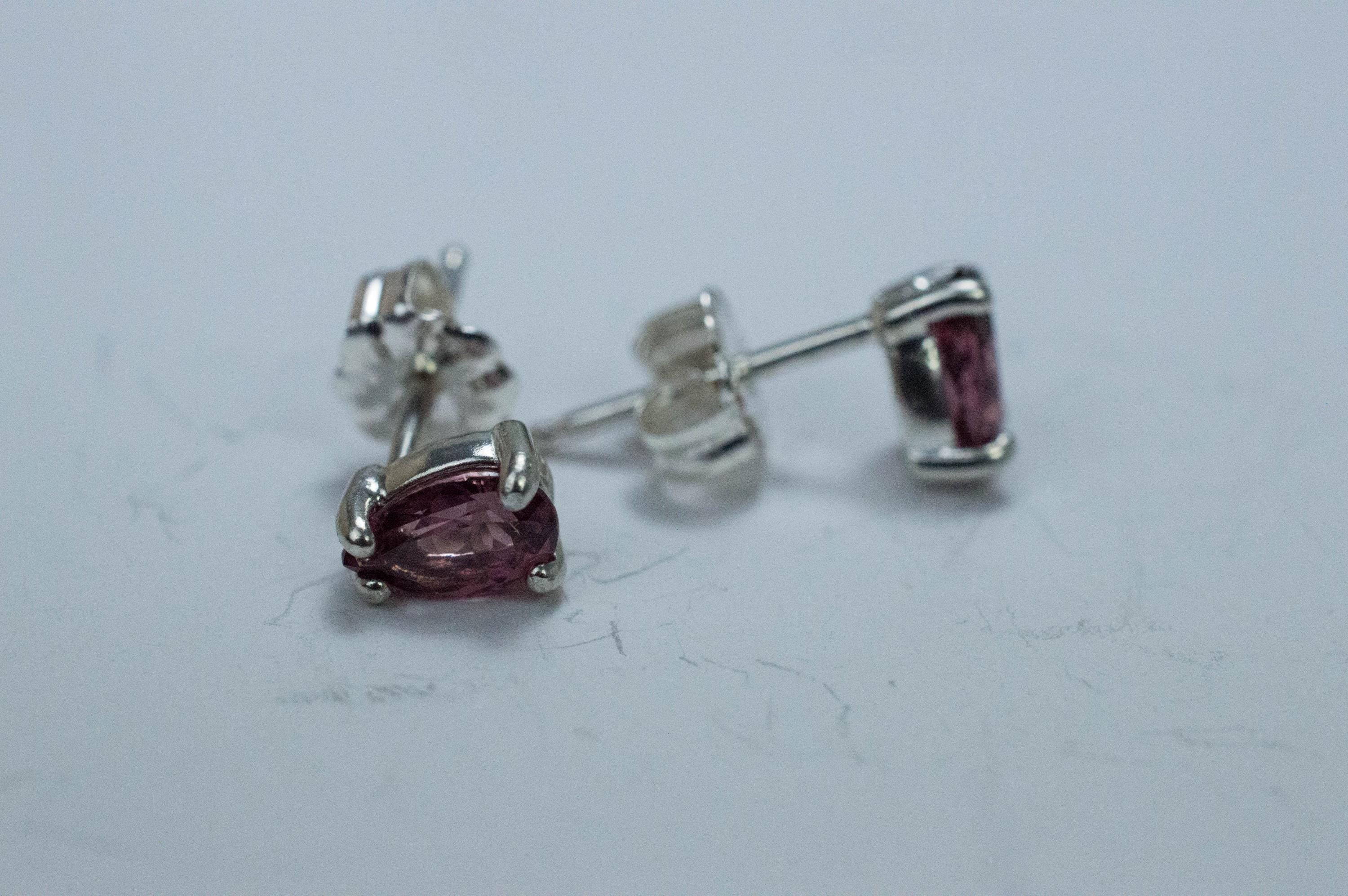 Cranberry Garnet Earrings, Natural Untreated Tanzanian Garnet; 0.930cts - Mark Oliver Gems