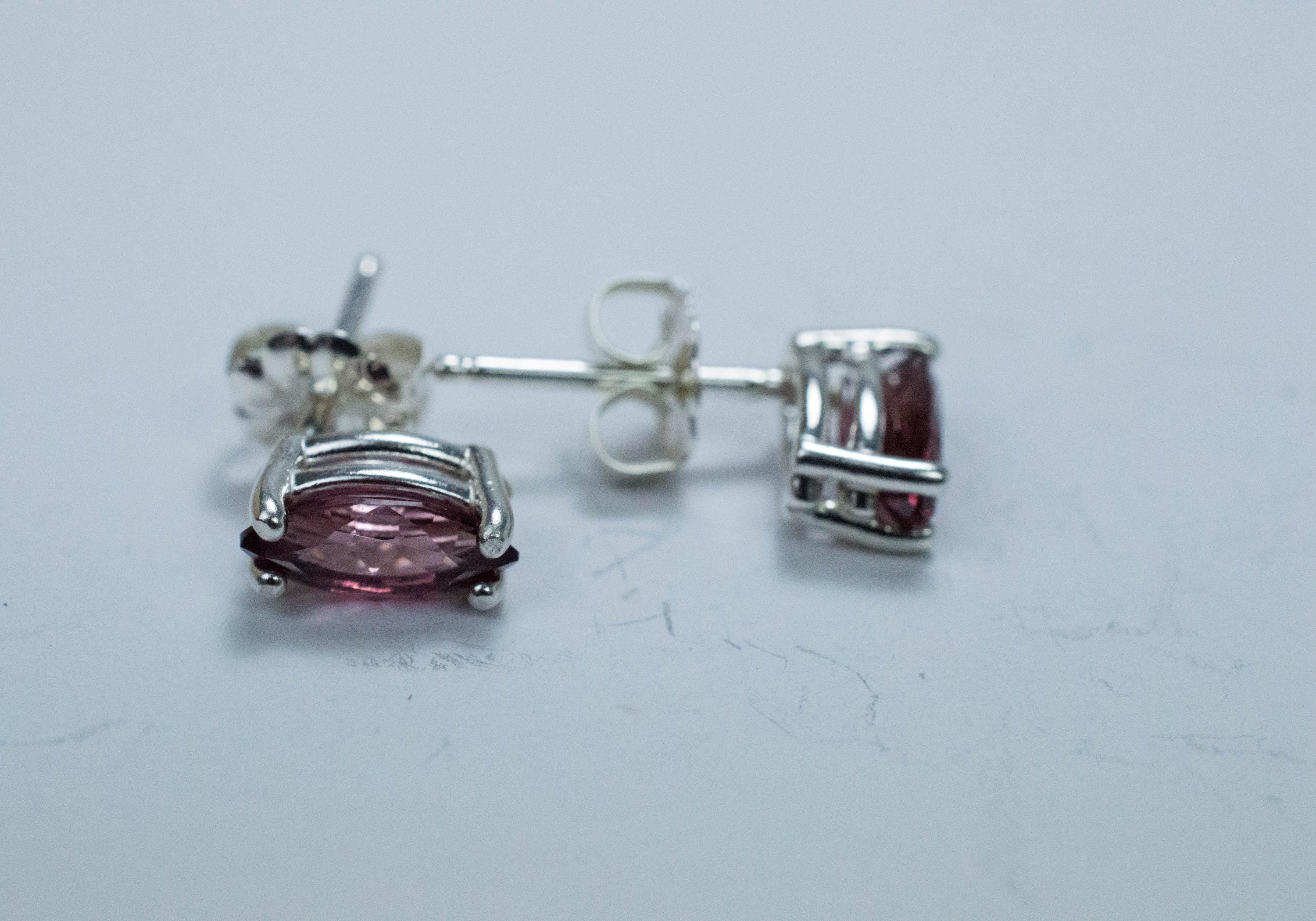Cranberry Garnet Earrings, Natural Untreated Tanzanian Garnet; 1.060cts - Mark Oliver Gems