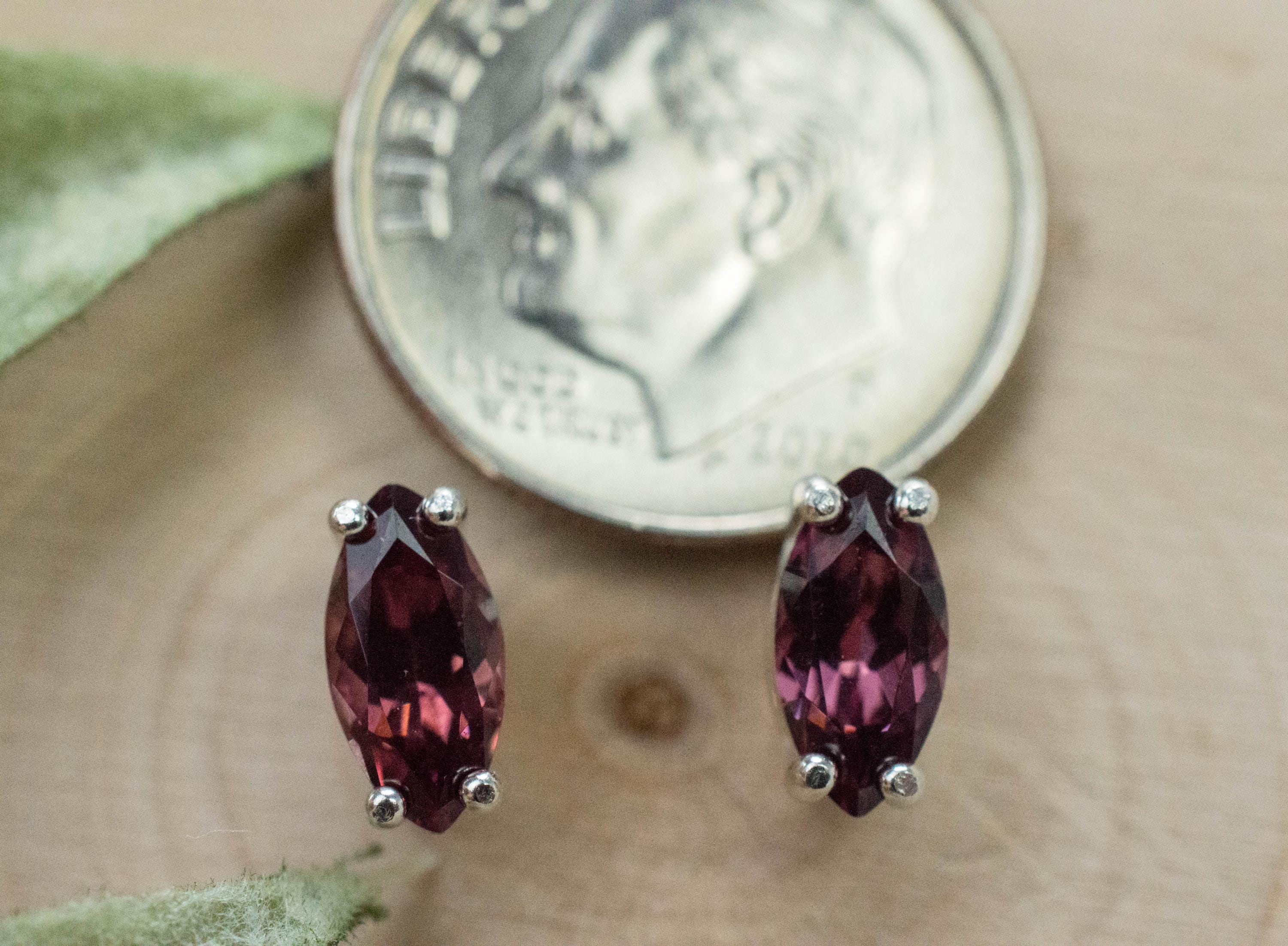 Cranberry Garnet Earrings, Natural Untreated Tanzanian Garnet; 1.060cts - Mark Oliver Gems