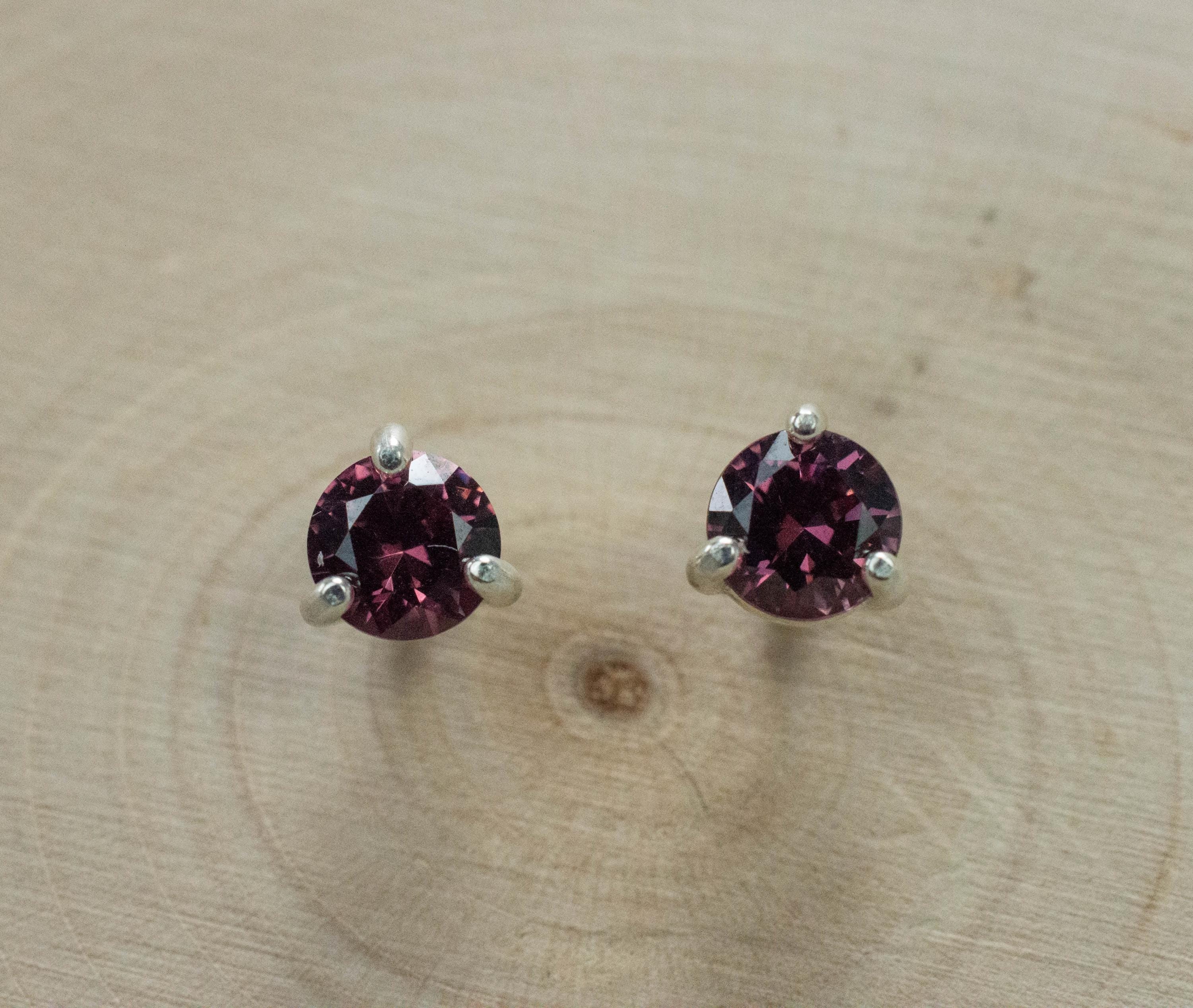 Cranberry Garnet Earrings, Natural Untreated Tanzanian Garnet; 1.095cts - Mark Oliver Gems