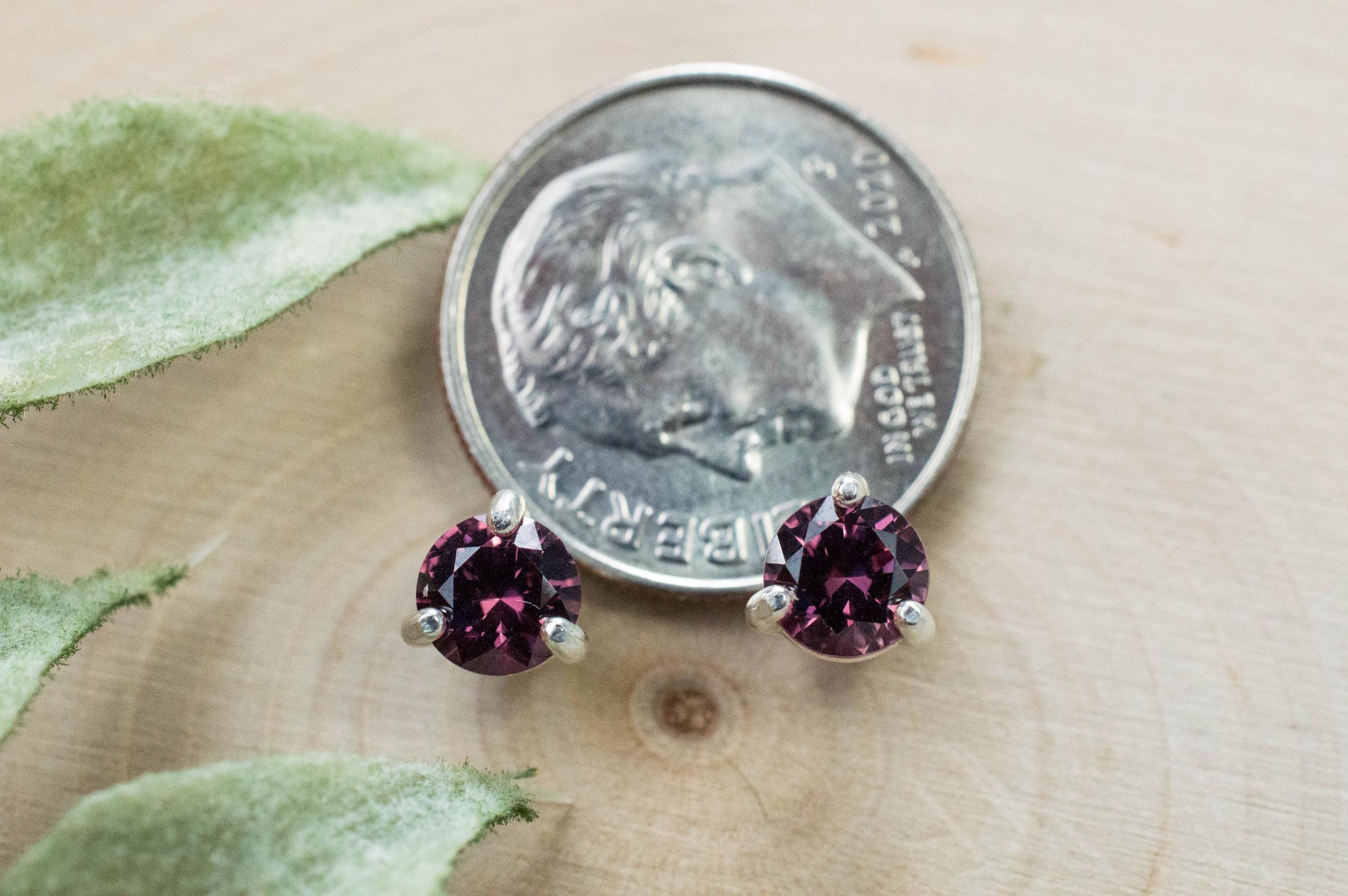 Cranberry Garnet Earrings, Natural Untreated Tanzanian Garnet; 1.095cts - Mark Oliver Gems