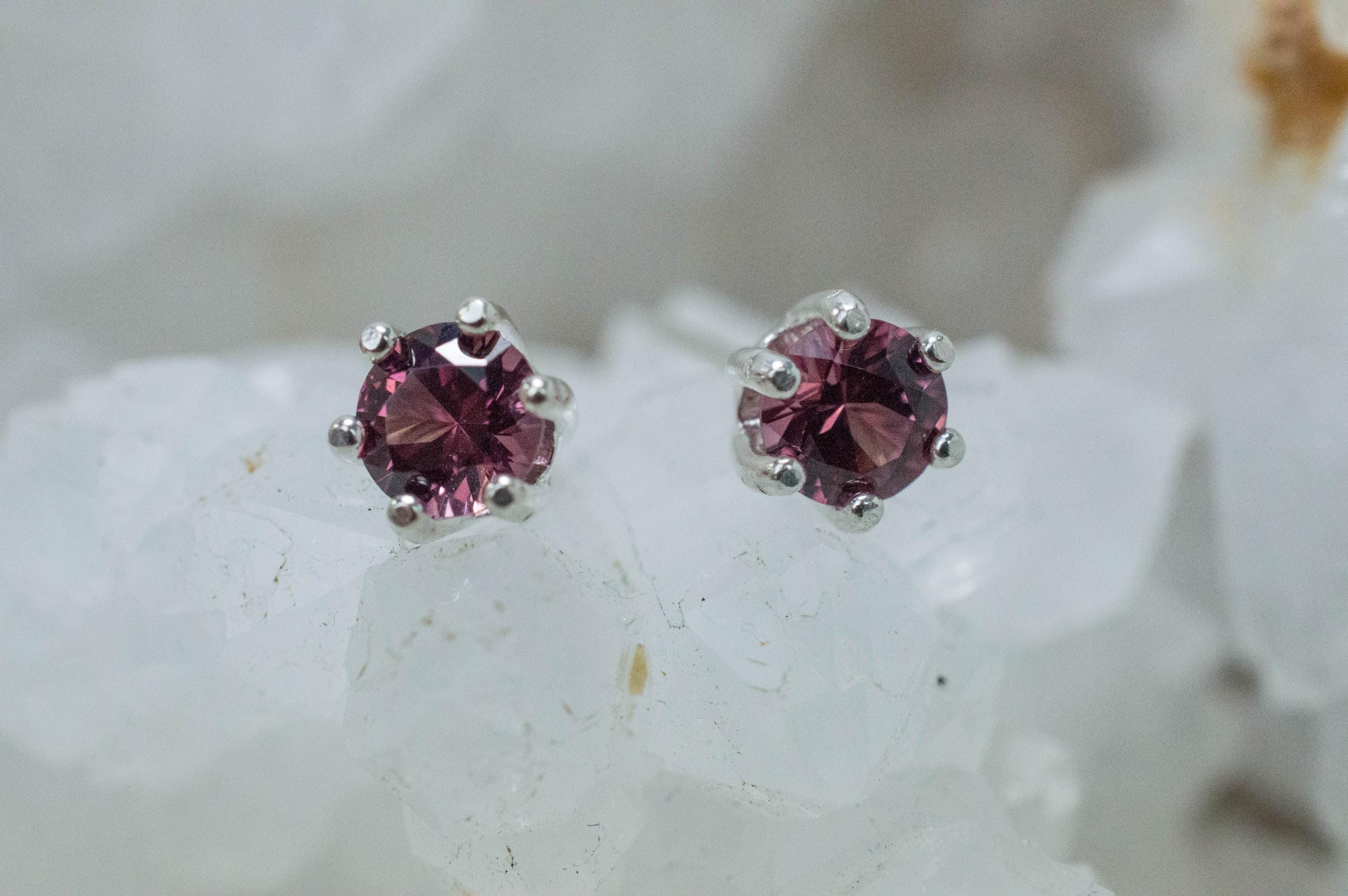 Cranberry Garnet Earrings, Natural Untreated Tanzanian Garnet; 1.090cts - Mark Oliver Gems