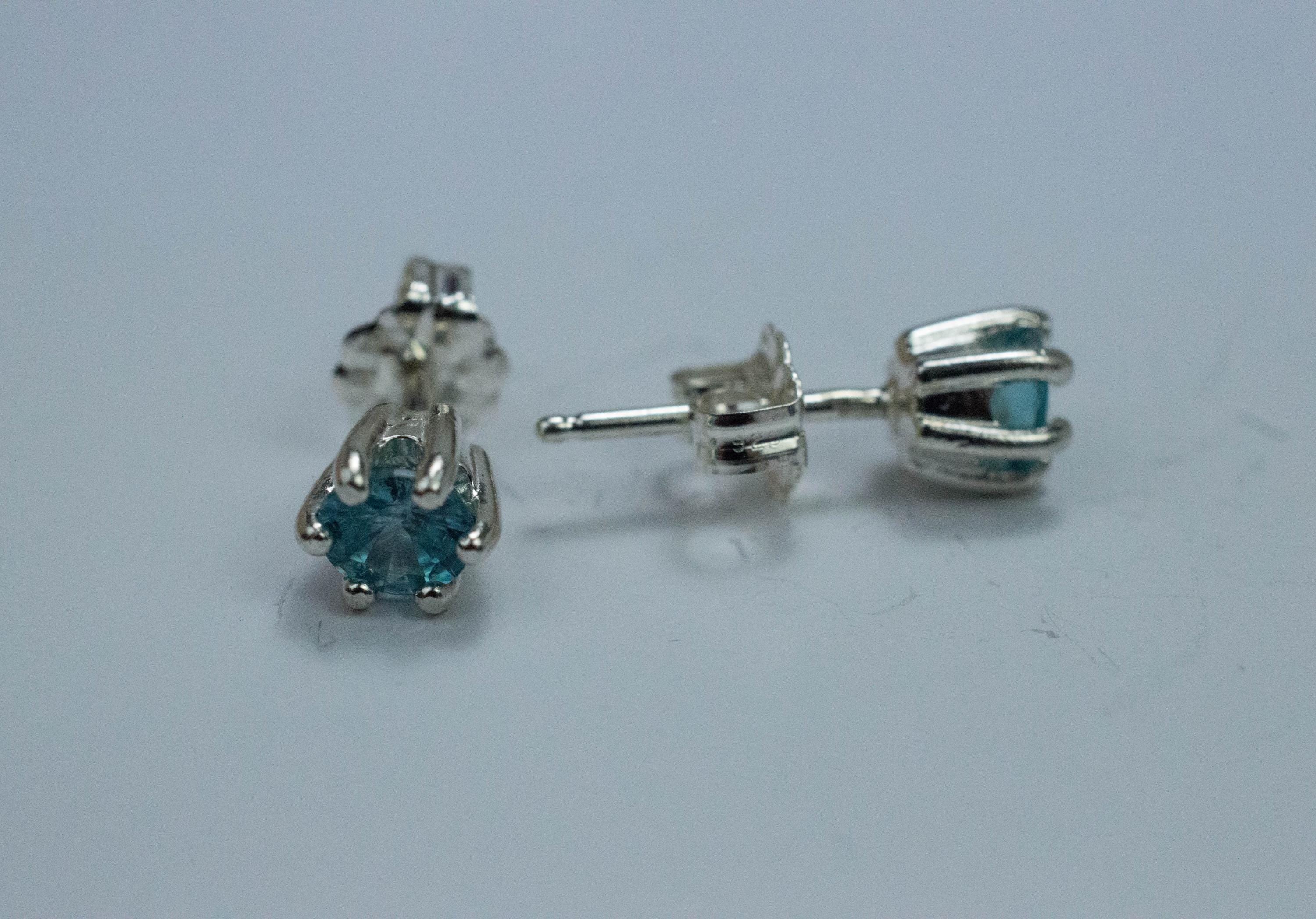 Blue Zircon Earrings; Genuine Cambodia Zircon; 0.960cts - Mark Oliver Gems