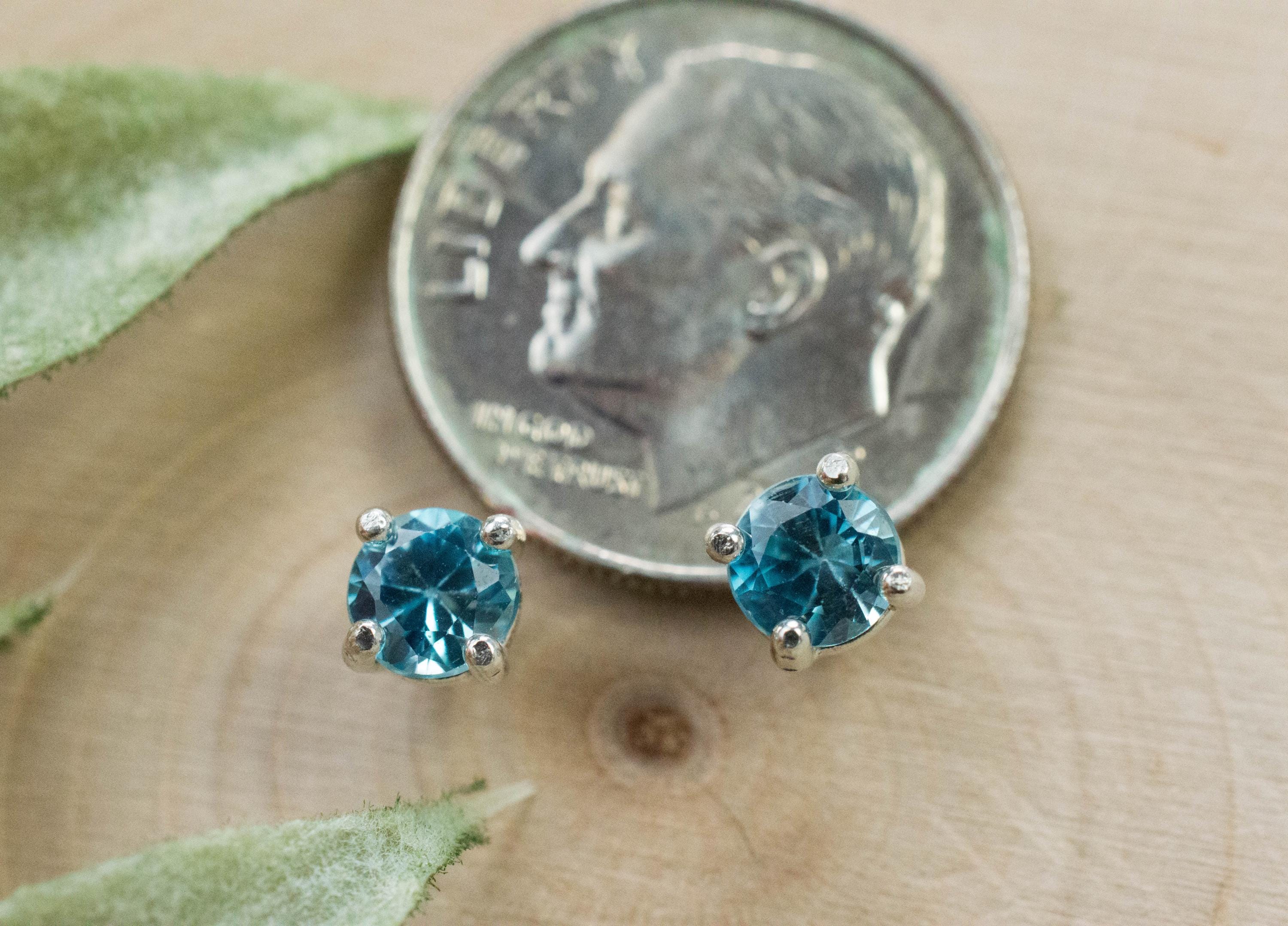 Blue Zircon Earrings; Genuine Cambodia Zircon; 1.010cts - Mark Oliver Gems