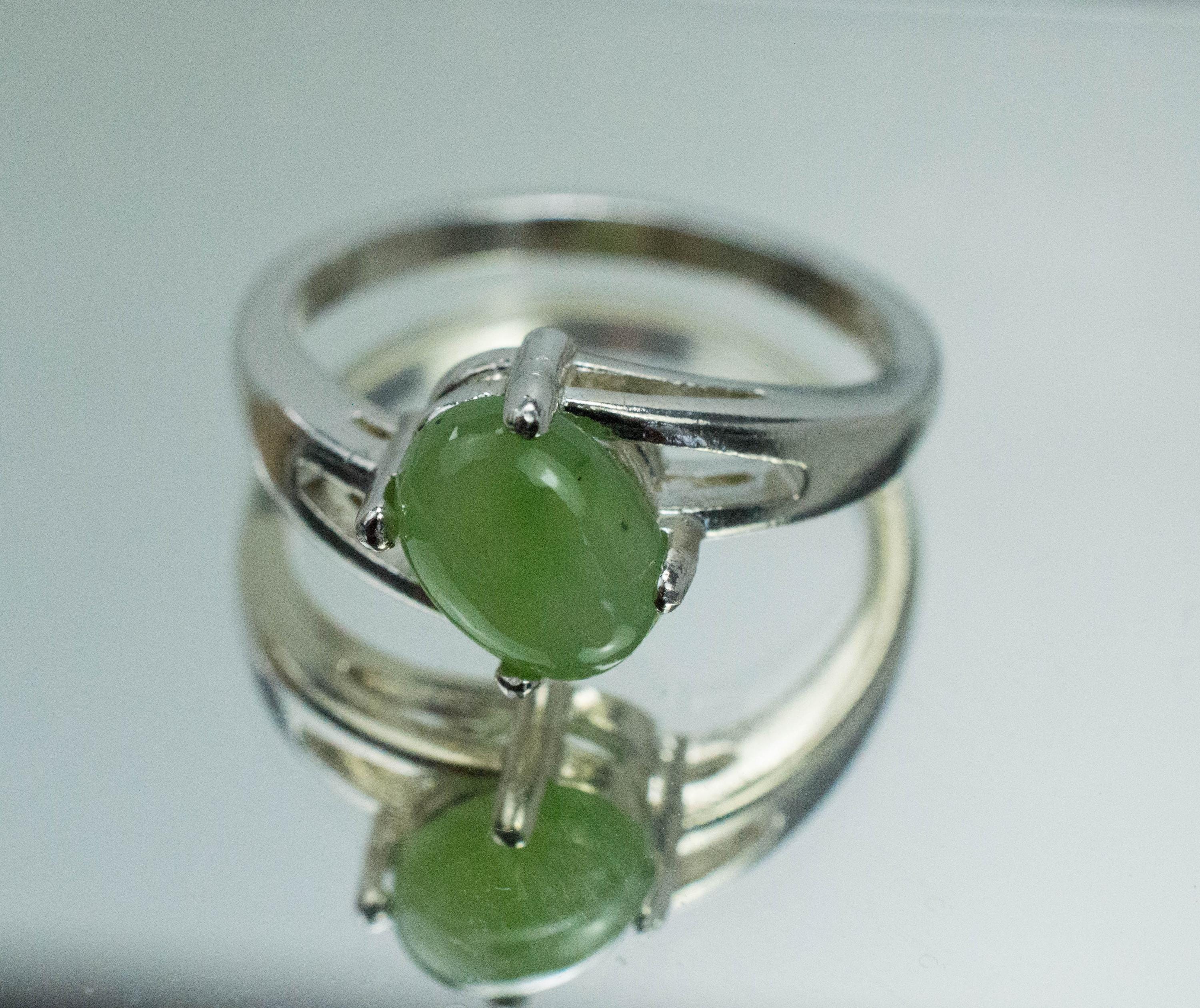 Jade Ring; Natural Untreated Taiwan Nephrite Jade; 1.500cts - Mark Oliver Gems