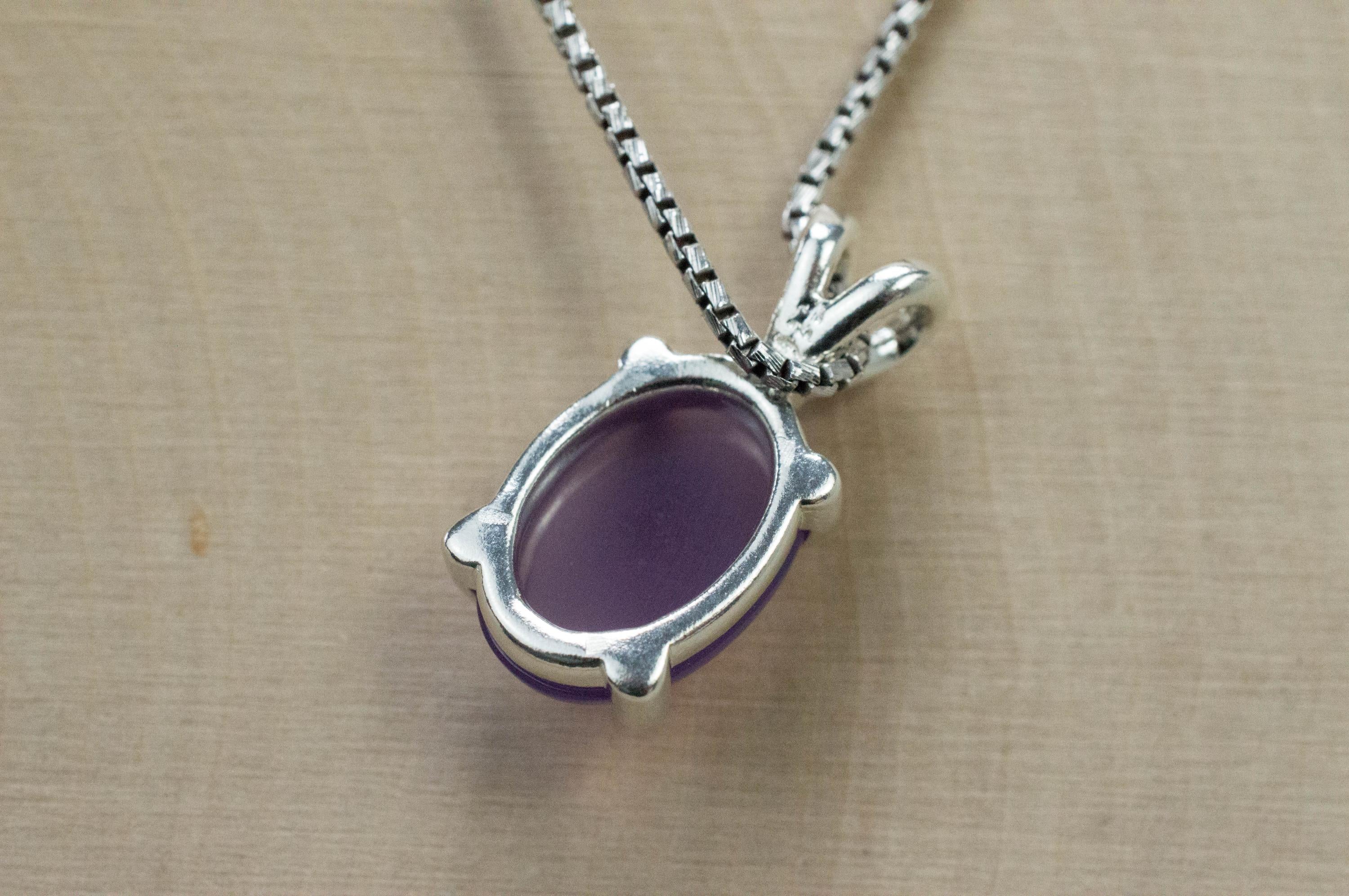 Purple Chalcedony Pendant; Natural Untreated Nevada Purple Sage Chalcedony; 4.260cts - Mark Oliver Gems