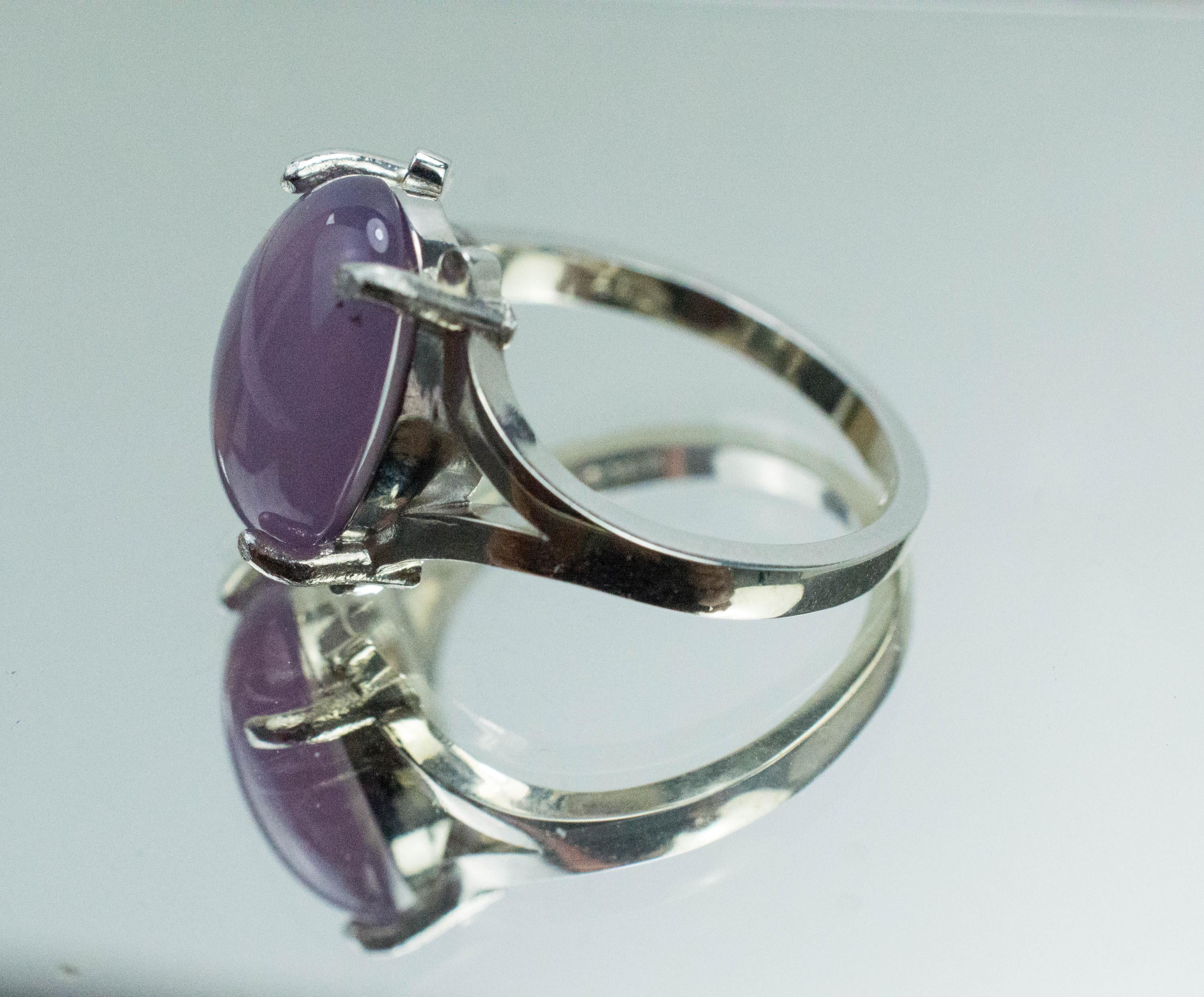Purple Chalcedony Ring; Natural Untreated Nevada Purple Sage Chalcedony; 3.370cts - Mark Oliver Gems