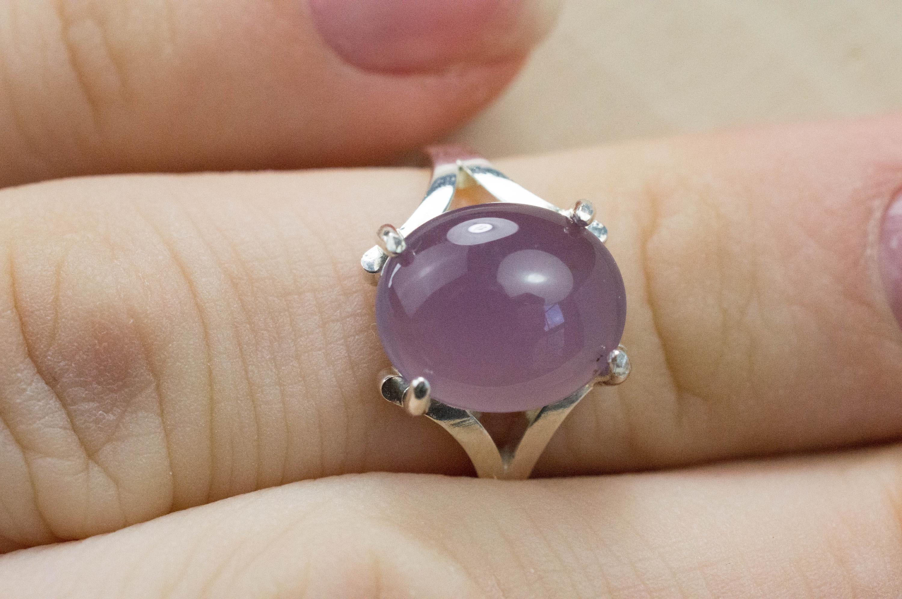 Purple Chalcedony Ring; Natural Untreated Nevada Purple Sage Chalcedony; 3.370cts - Mark Oliver Gems