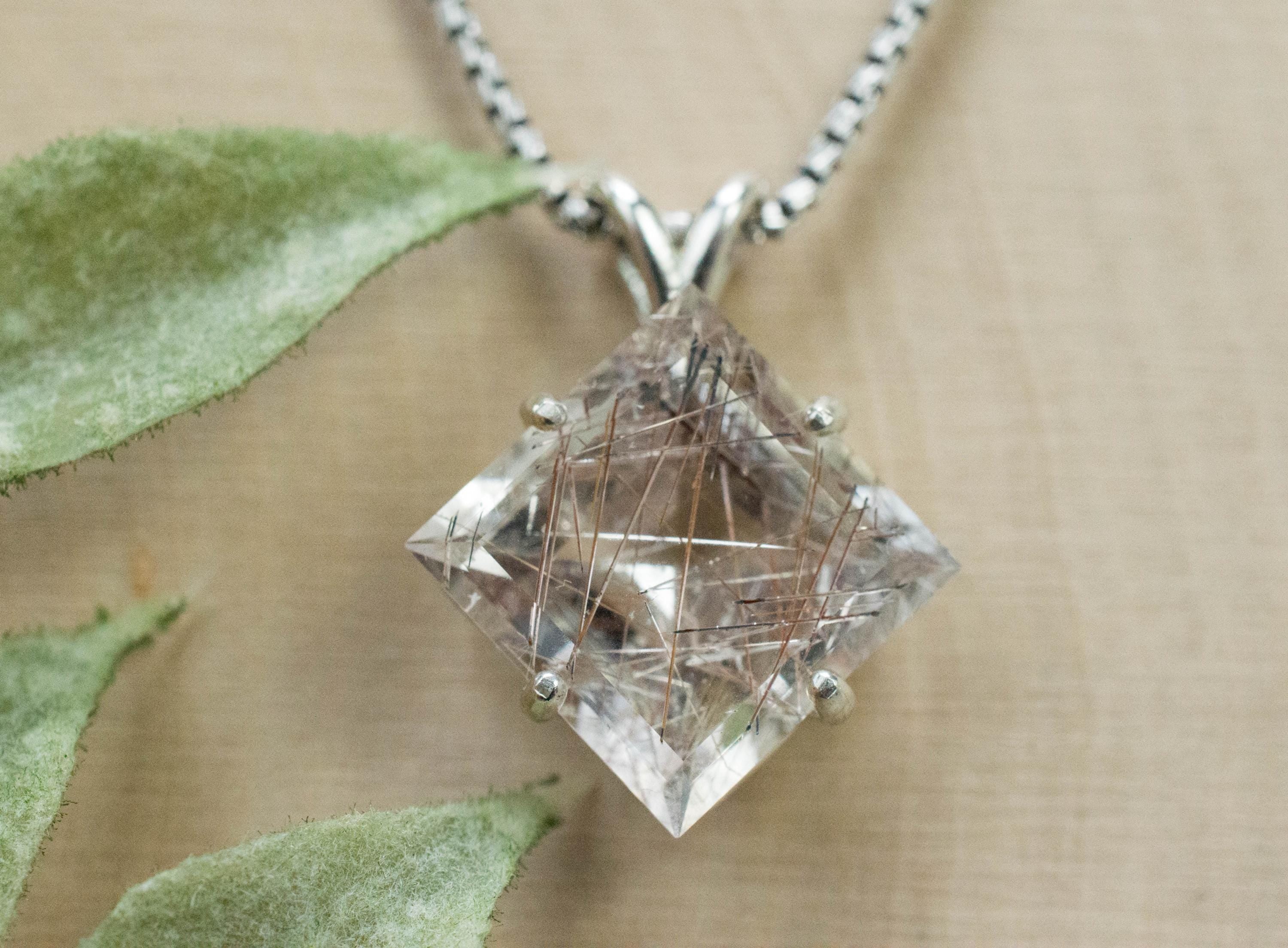 Rutilated Quartz Pendant, Natural Untreated Brazil Rutile Quartz; 6.805cts - Mark Oliver Gems