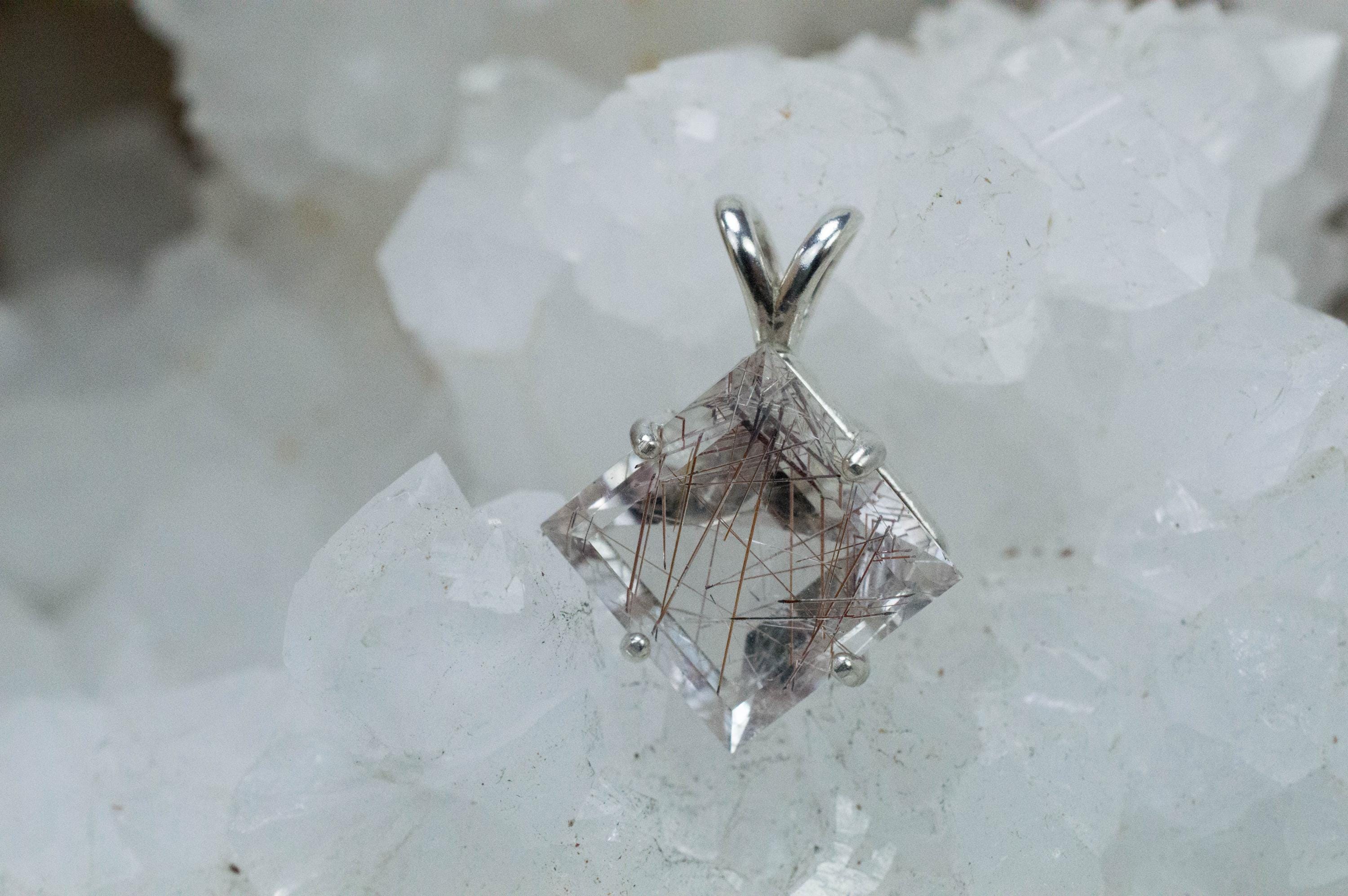 Rutilated Quartz Pendant, Natural Untreated Brazil Rutile Quartz; 6.805cts - Mark Oliver Gems