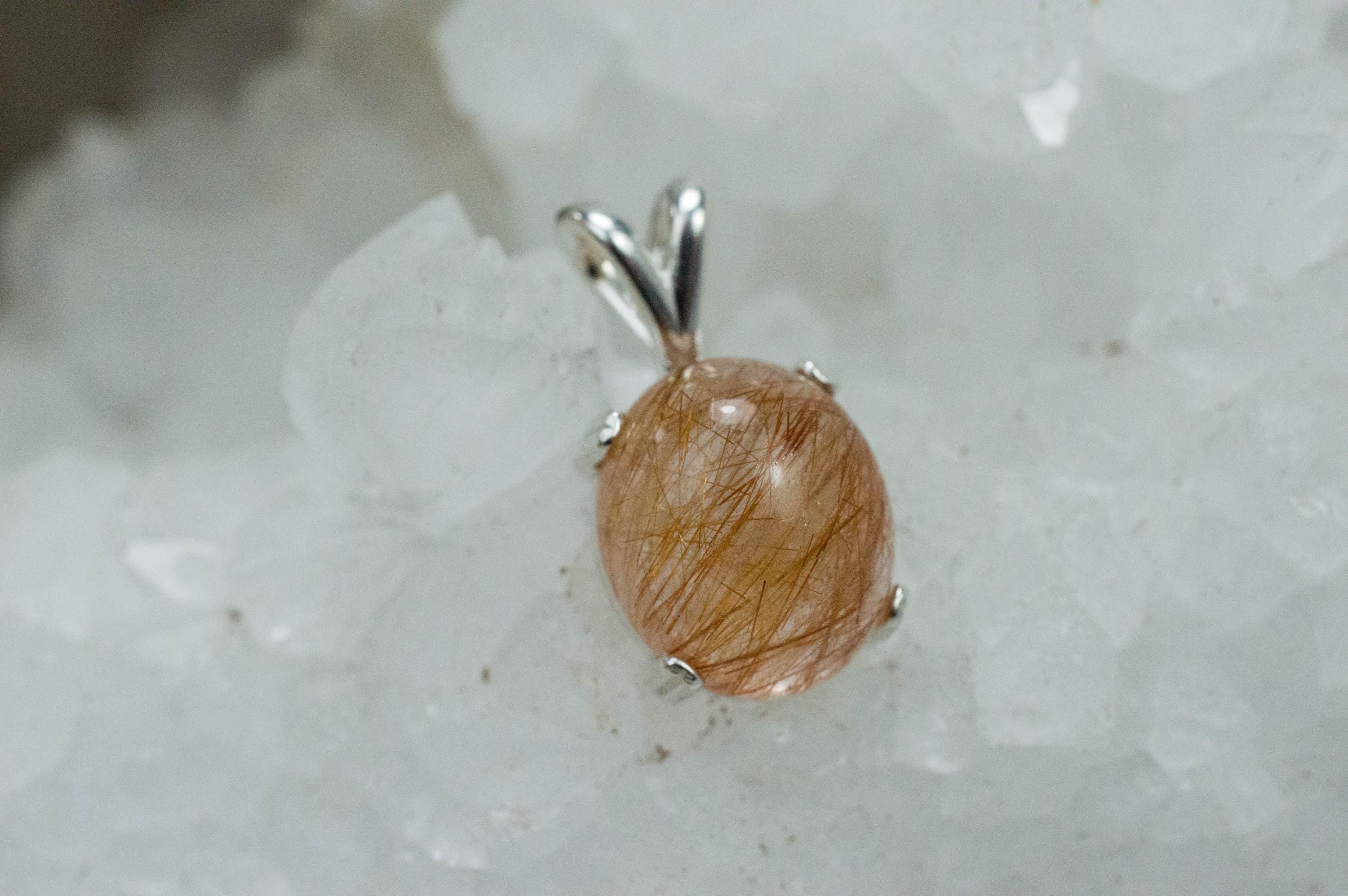 Rutilated Quartz Pendant, Natural Untreated Brazil Rutile Quartz; 7.575cts - Mark Oliver Gems