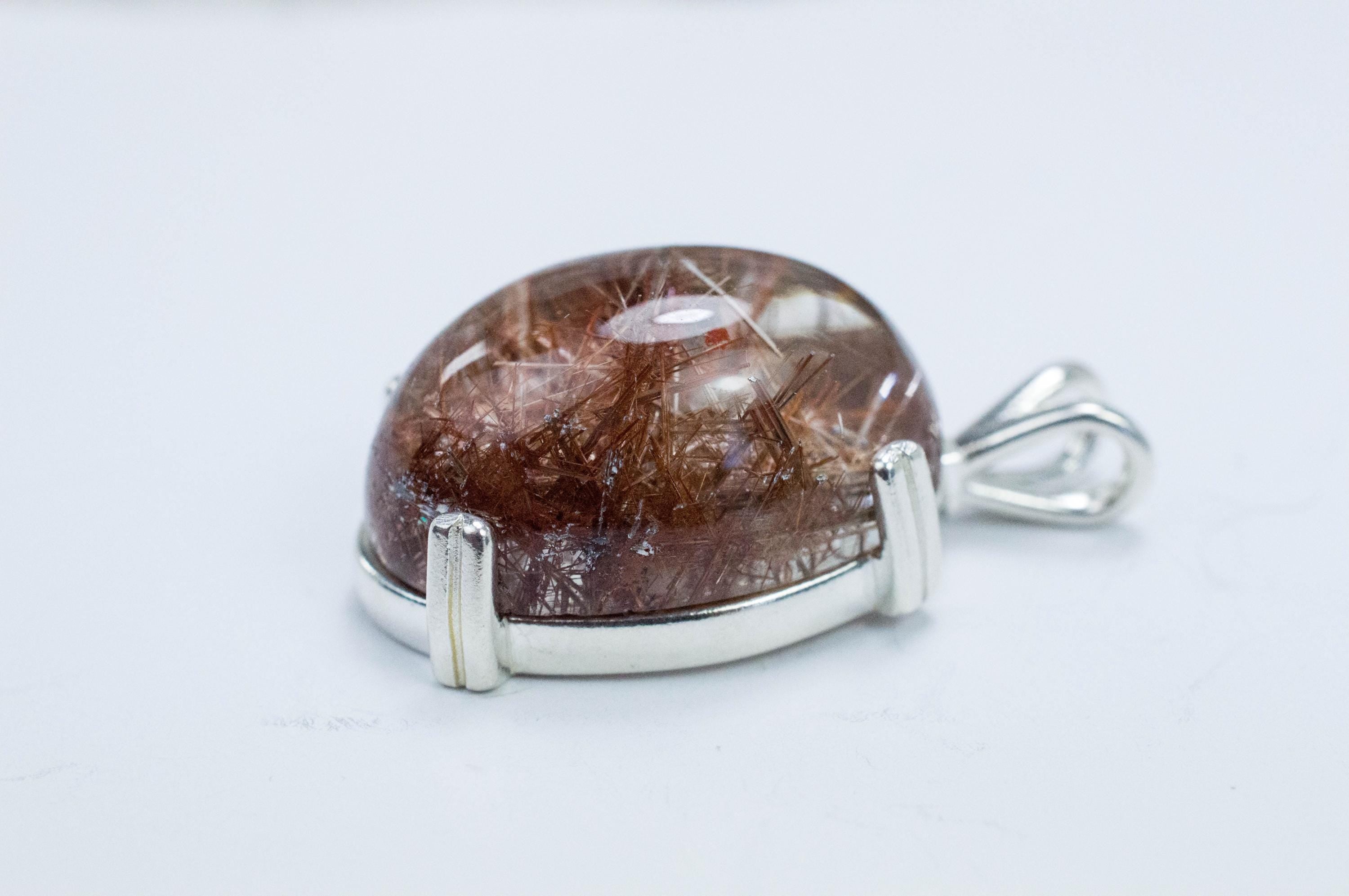 Rutilated Quartz Pendant, Natural Untreated Brazil Rutile Quartz; 25.635cts - Mark Oliver Gems