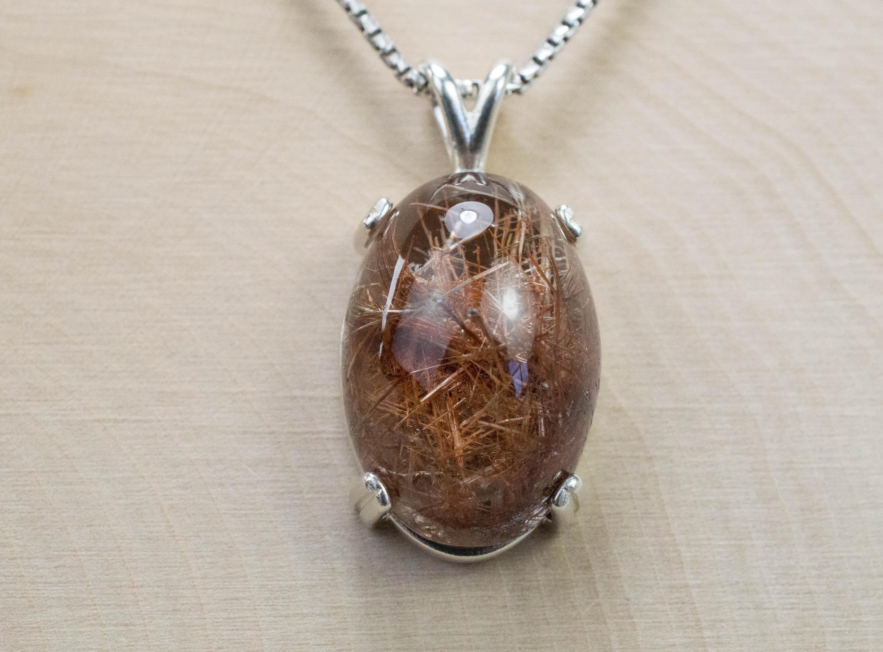 Rutilated Quartz Pendant, Natural Untreated Brazil Rutile Quartz; 25.635cts - Mark Oliver Gems