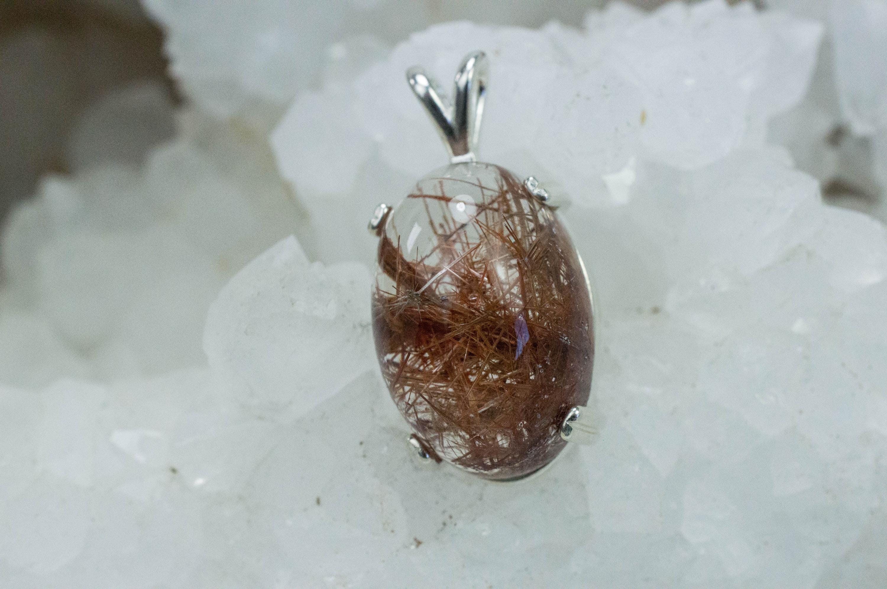 Rutilated Quartz Pendant, Natural Untreated Brazil Rutile Quartz; 25.635cts - Mark Oliver Gems
