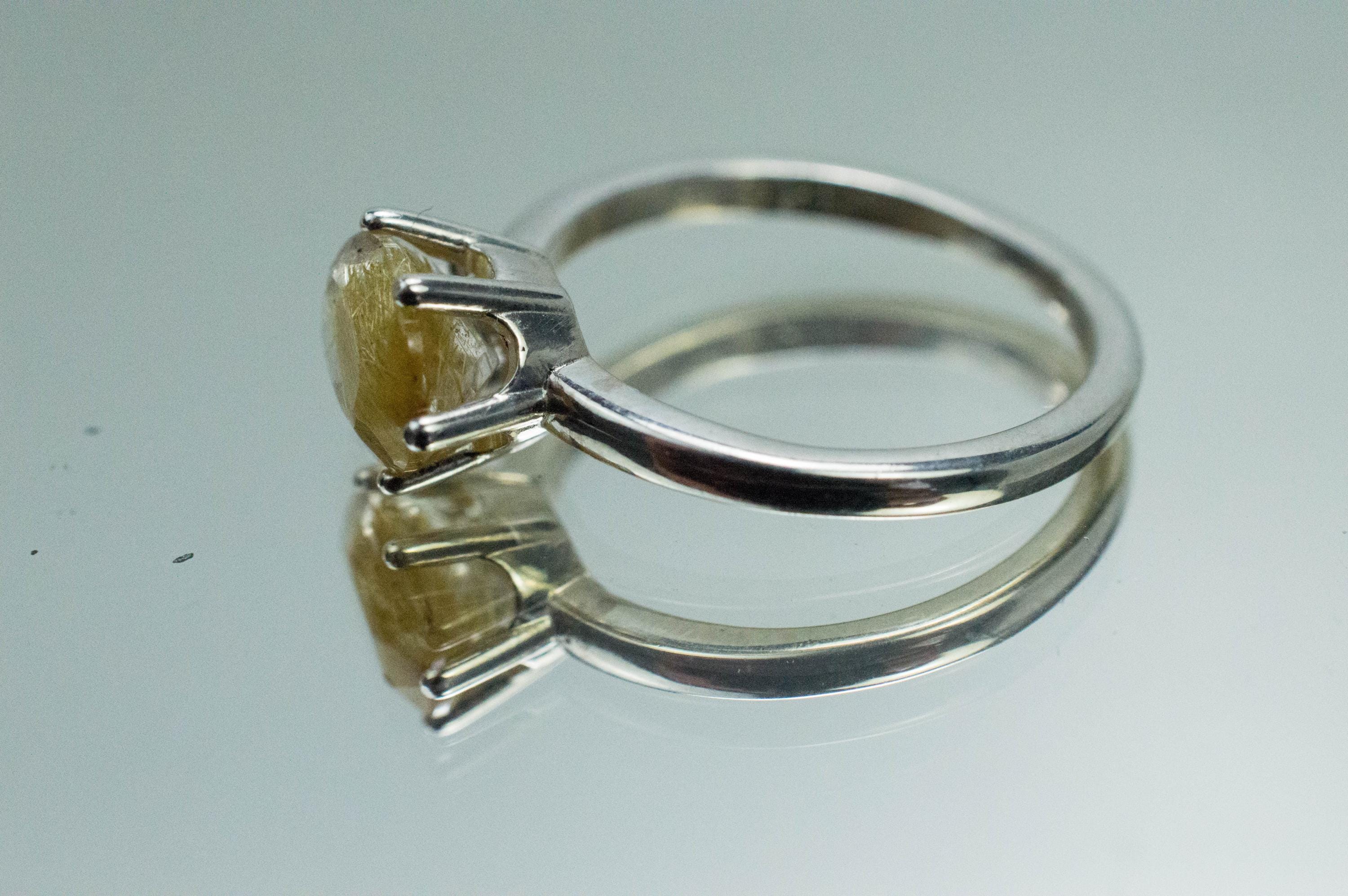 Rutilated Quartz Ring; Natural Untreated Brazil Rutile Quartz; 1.640cts - Mark Oliver Gems