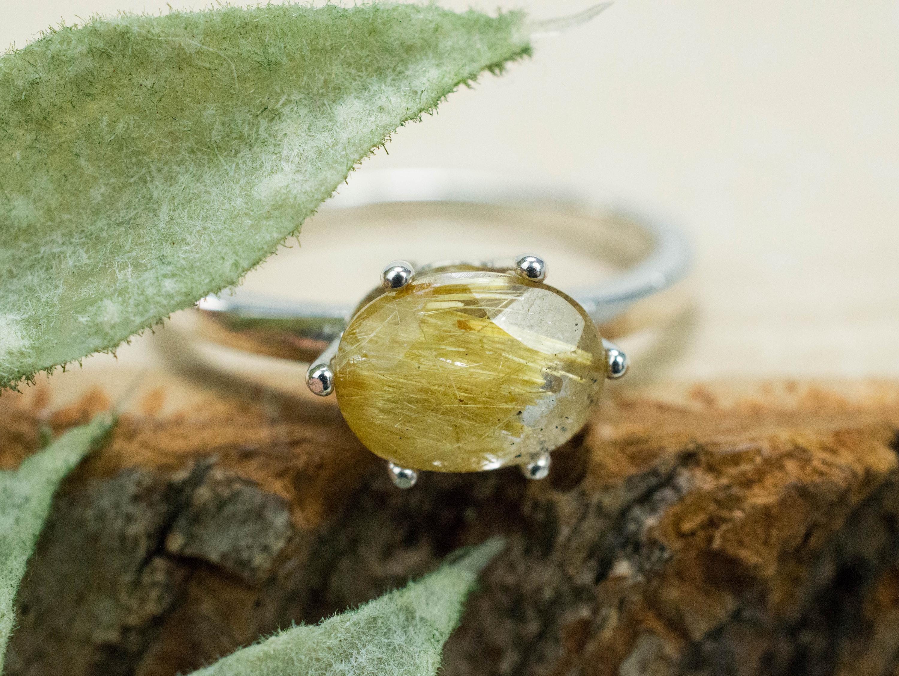 Rutilated Quartz Ring; Natural Untreated Brazil Rutile Quartz; 1.640cts - Mark Oliver Gems