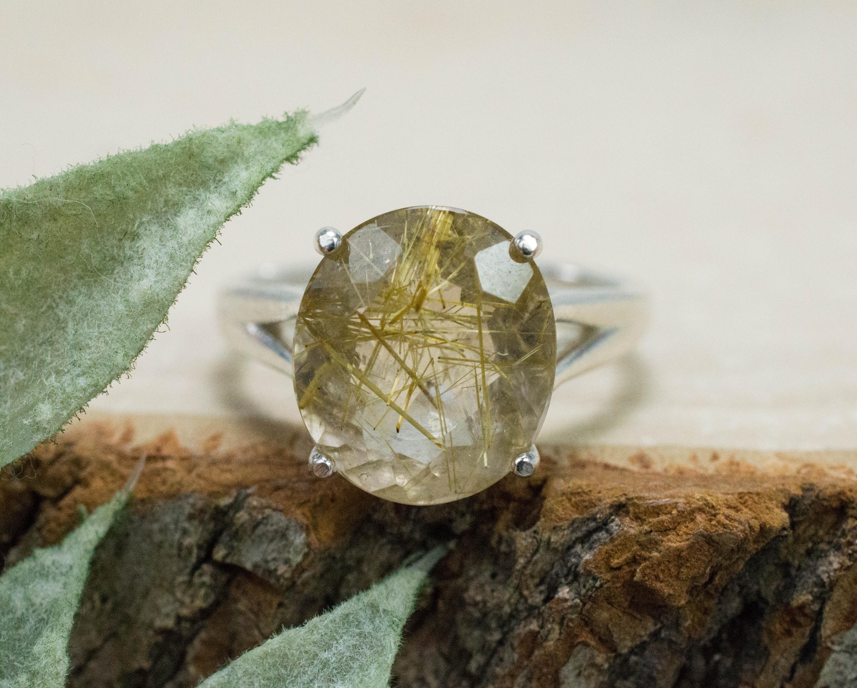 Rutilated Quartz Ring; Natural Untreated Brazil Rutile Quartz; 4.825cts - Mark Oliver Gems