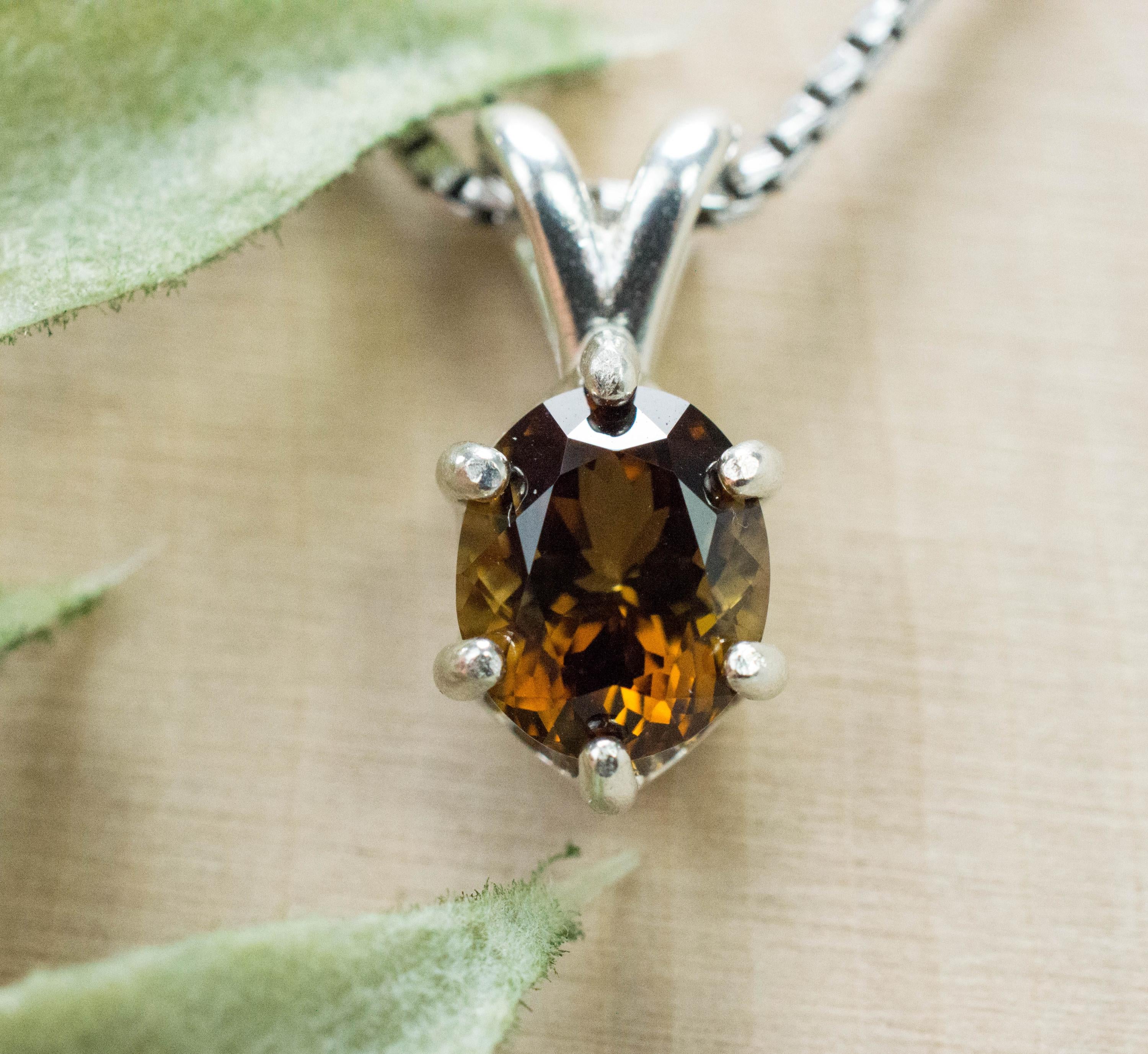 Zircon Pendant, Natural Untreated Sri Lanka Cognac Zircon; 1.580cts - Mark Oliver Gems