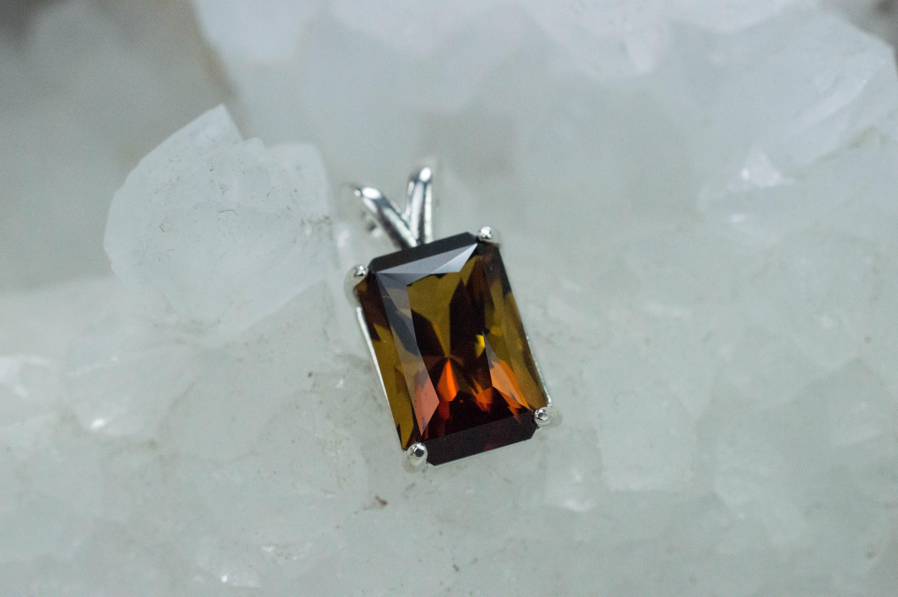 Zircon Pendant, Natural Untreated Sri Lanka Cognac Zircon; 4.120cts - Mark Oliver Gems