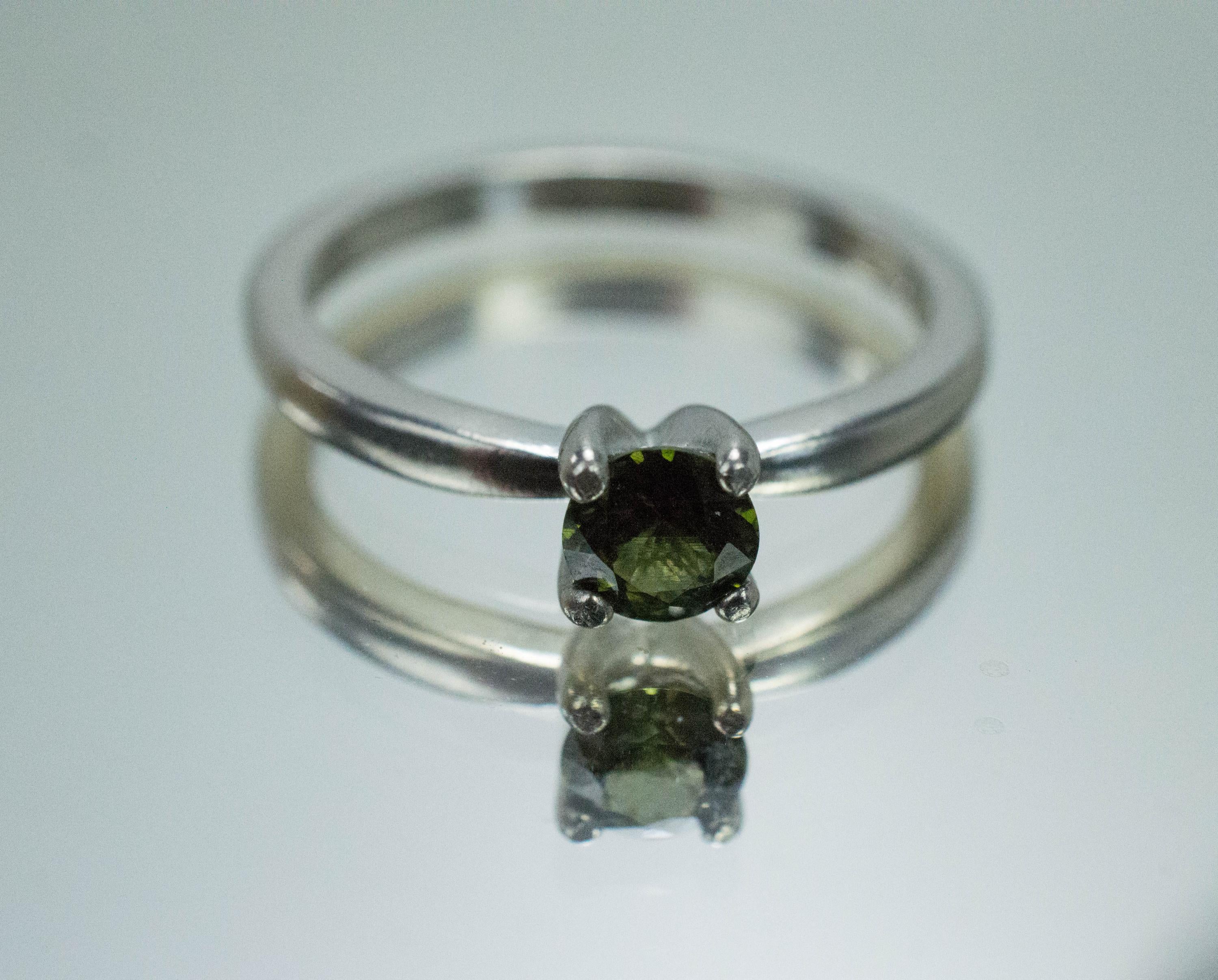 Zircon Ring; Genuine Untreated Sri Lanka Green Zircon; 0.485cts - Mark Oliver Gems
