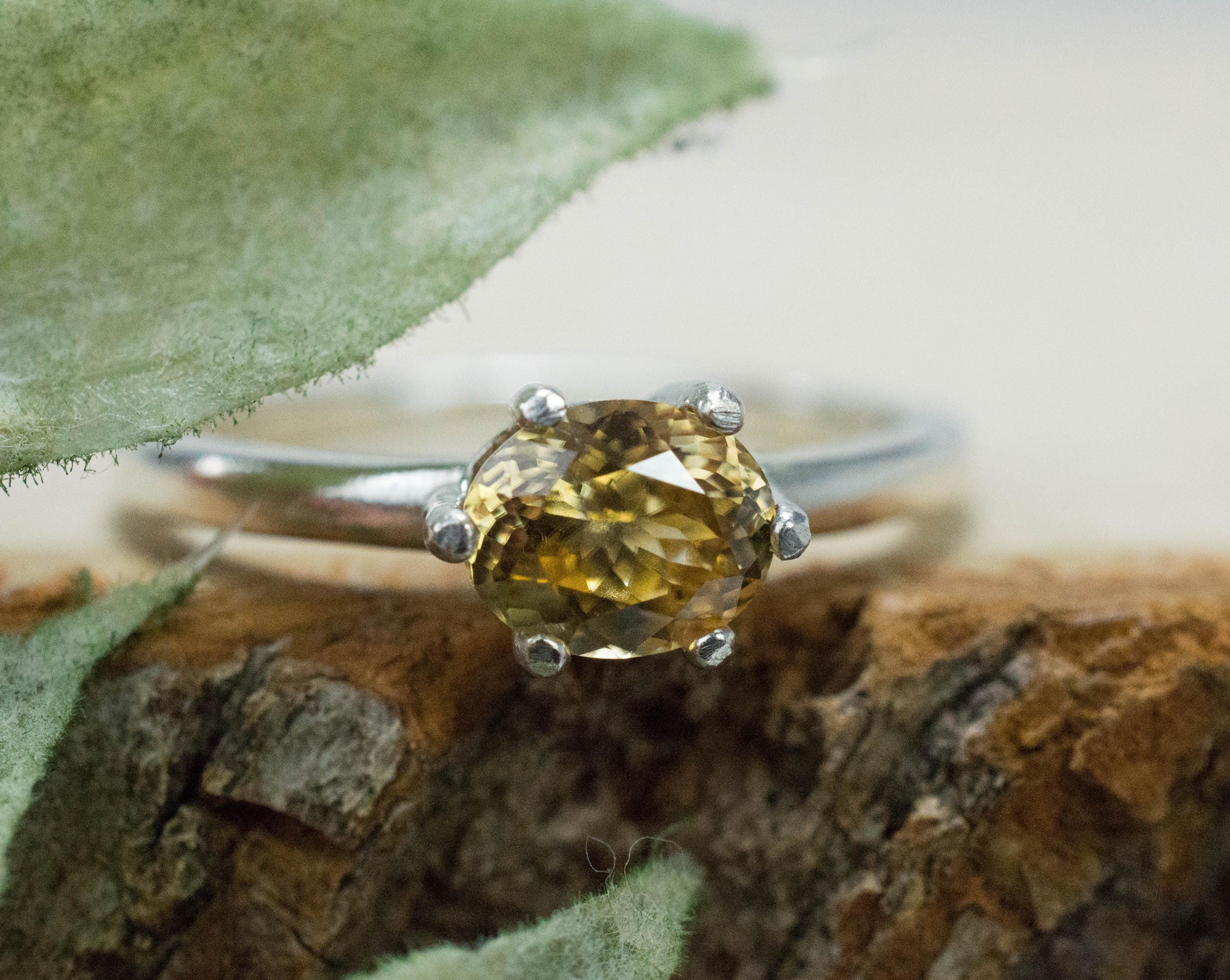 Zircon Ring; Genuine Untreated Tanzania Yellow Zircon; 1.095cts - Mark Oliver Gems