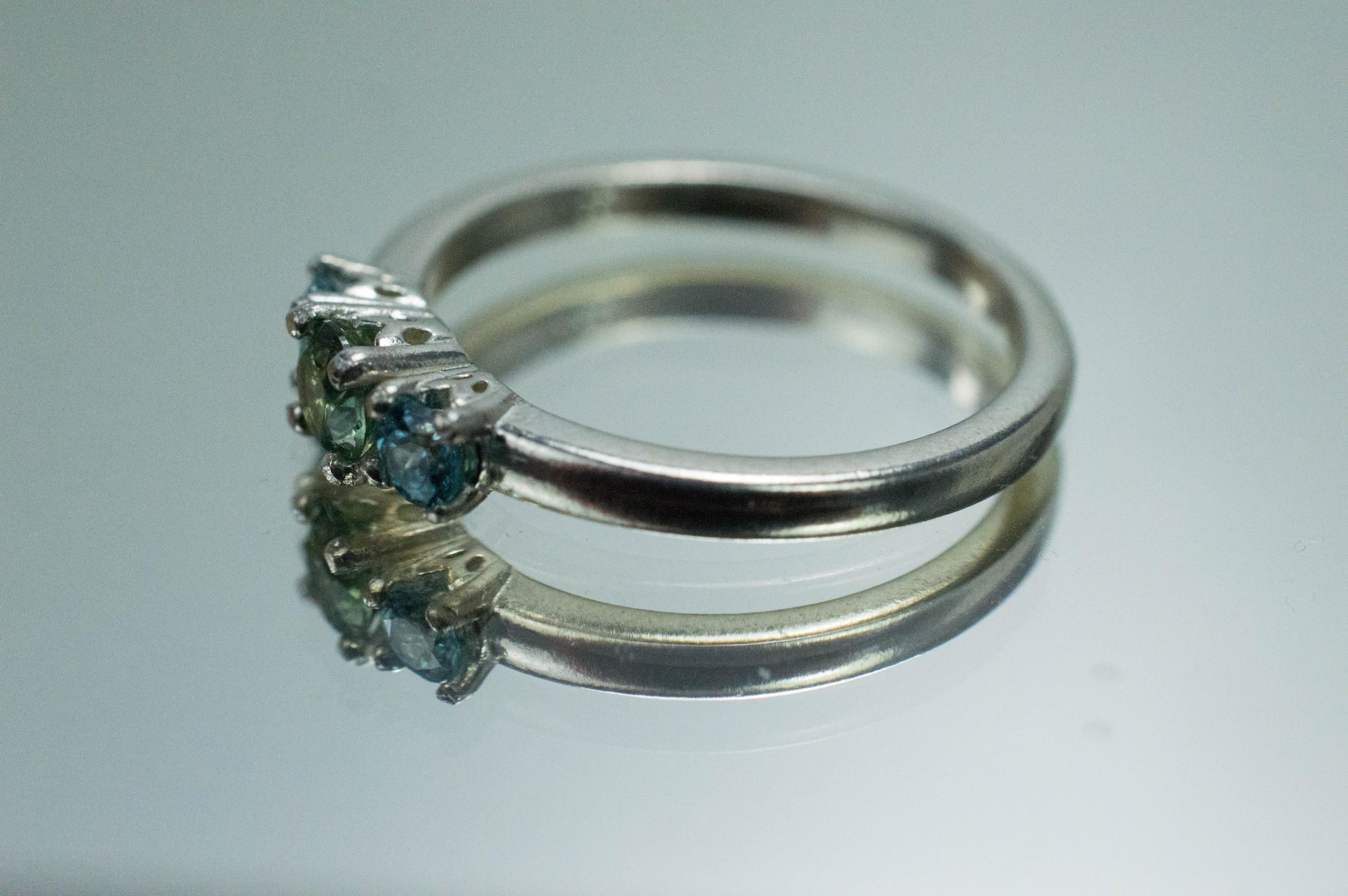 Zircon Ring; Genuine Untreated Sri Lanka Green Zircon; 0.300cts - Mark Oliver Gems