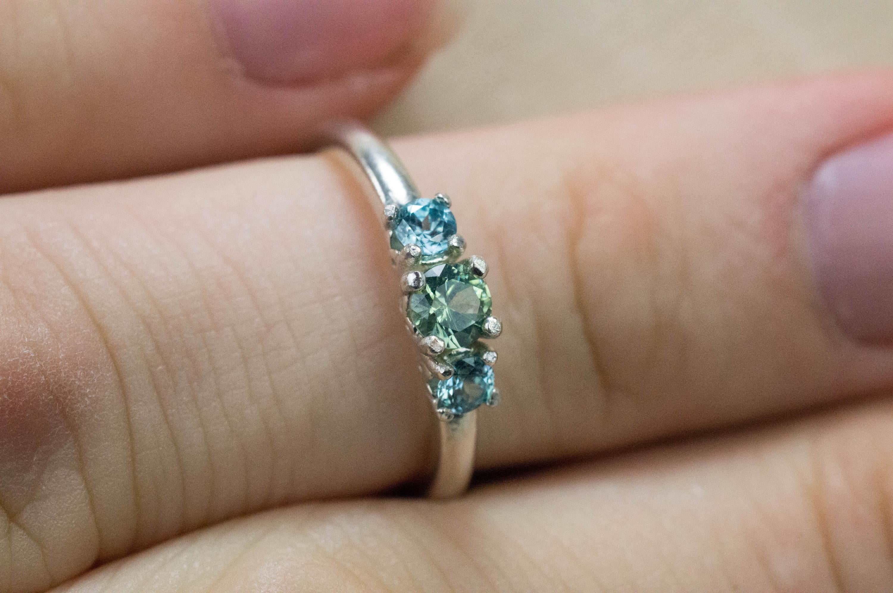 Zircon Ring; Genuine Untreated Sri Lanka Green Zircon; 0.300cts - Mark Oliver Gems