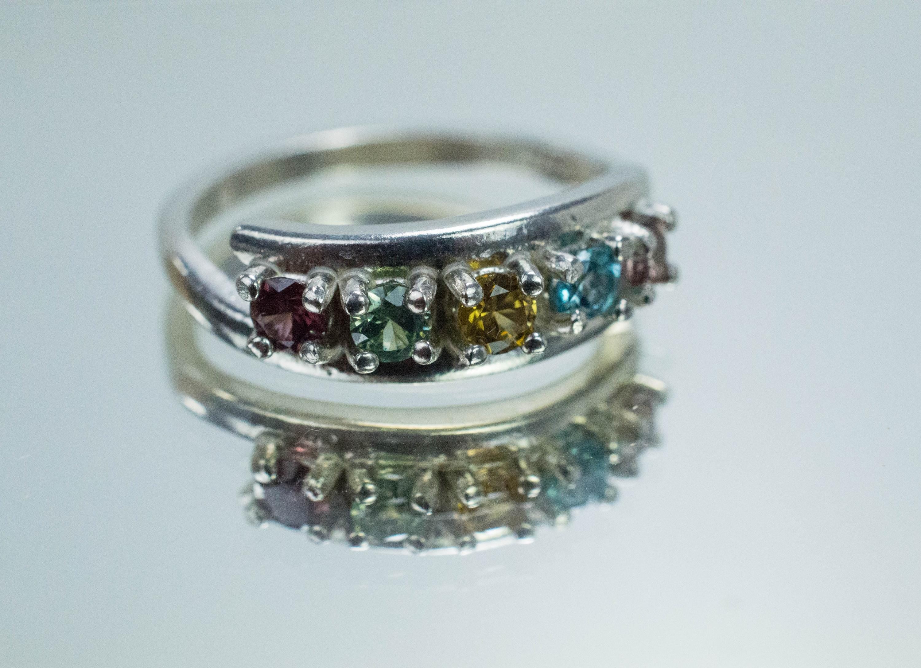 Zircon Ring; Natural Multi-Color Zircon; 0.795ctw - Mark Oliver Gems