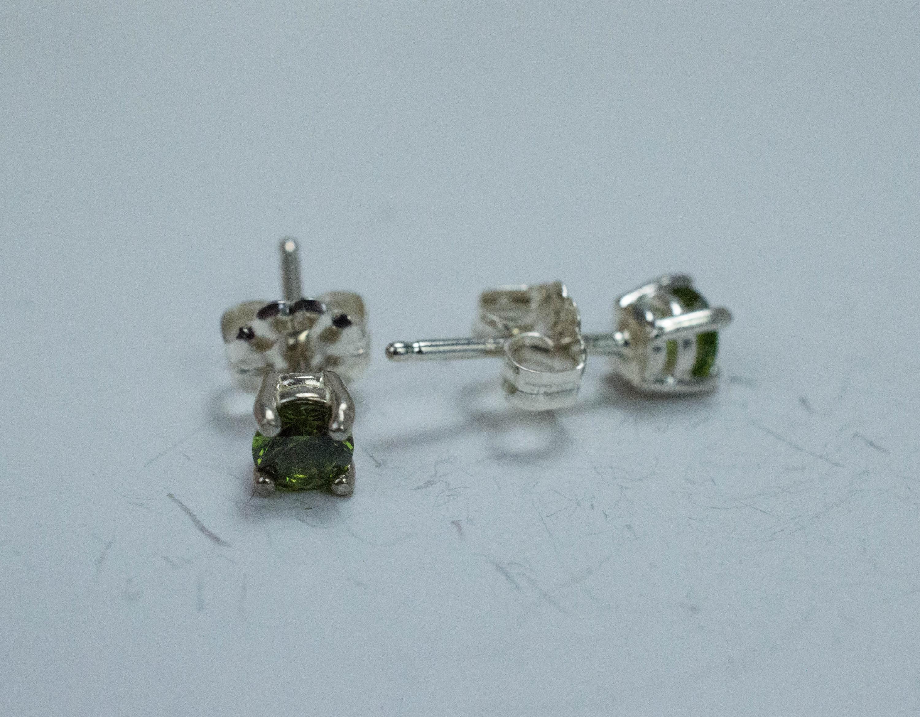 Green Zircon Earrings; Natural Untreated Sri Lanka Zircon; 0.590cts - Mark Oliver Gems