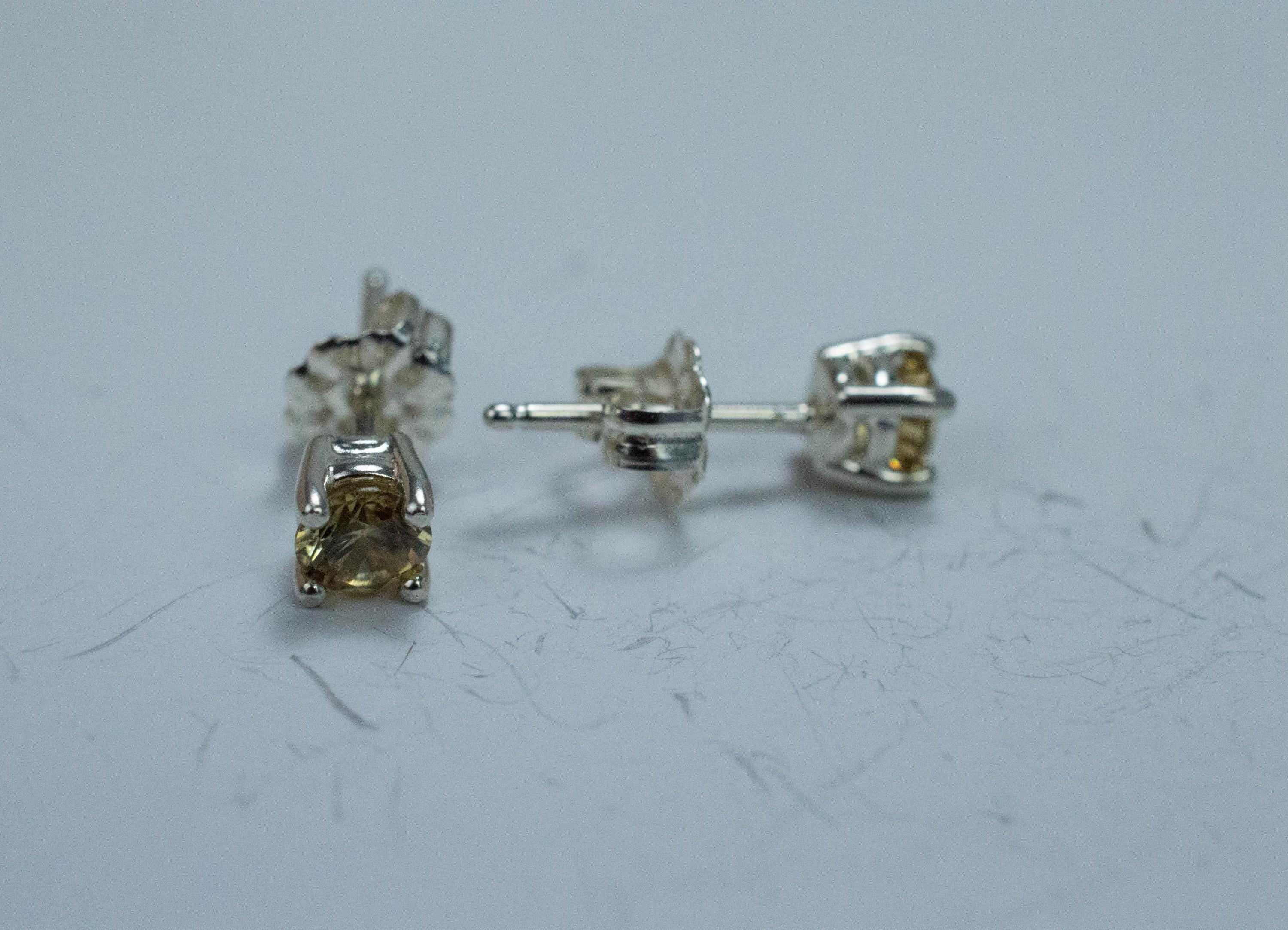 Yellow Zircon Earrings; Natural Untreated Sri Lanka Zircon; 0.710cts - Mark Oliver Gems