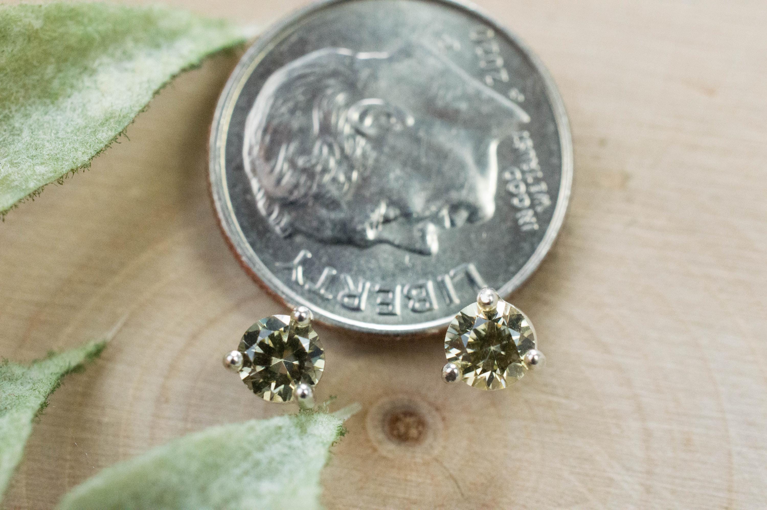 Yellow Zircon Earrings; Natural Untreated Sri Lanka Zircon; 0.720cts - Mark Oliver Gems