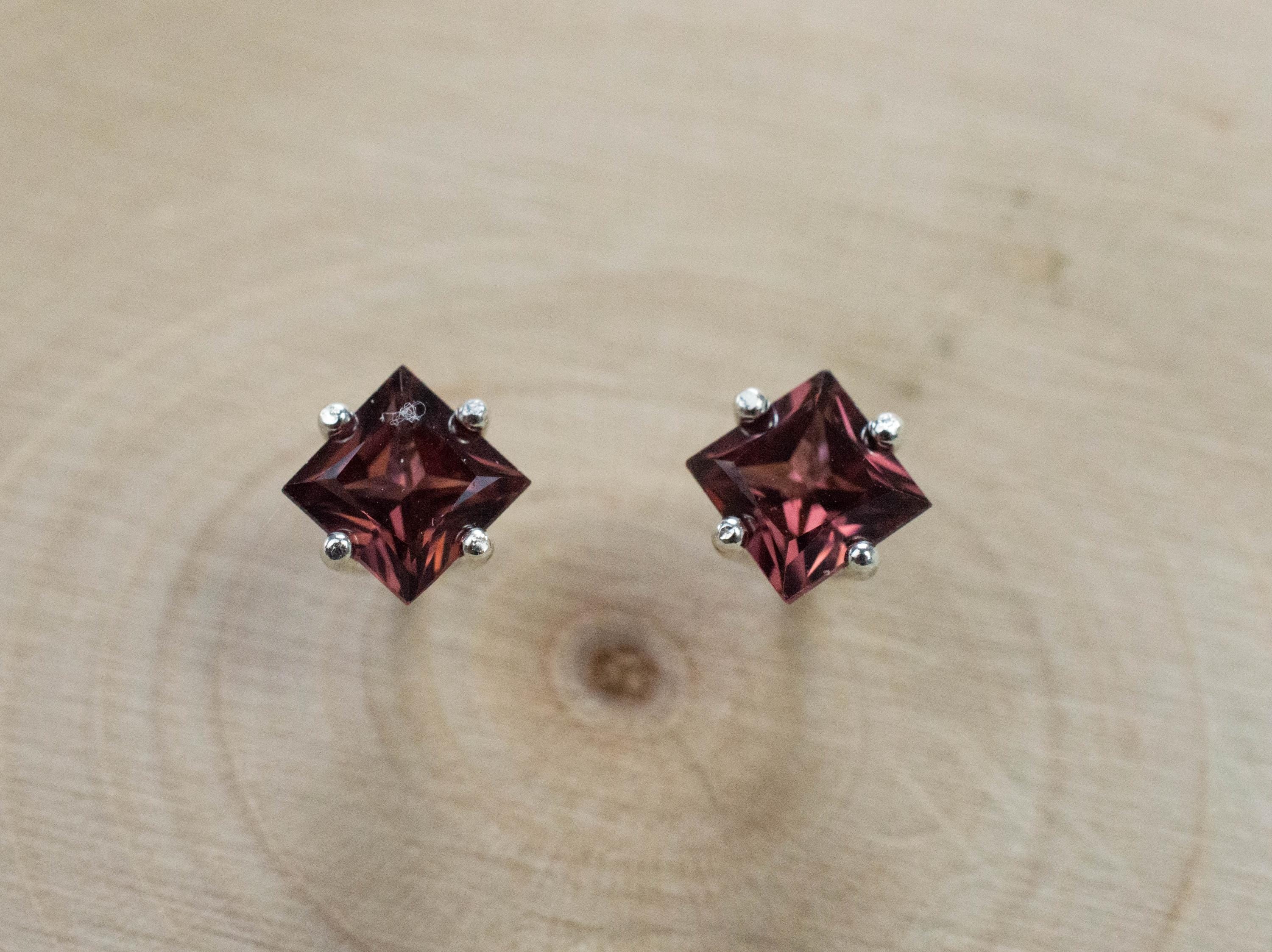 Zircon Earrings; Natural Untreated Tanzania Pink Zircon; 1.285cts - Mark Oliver Gems
