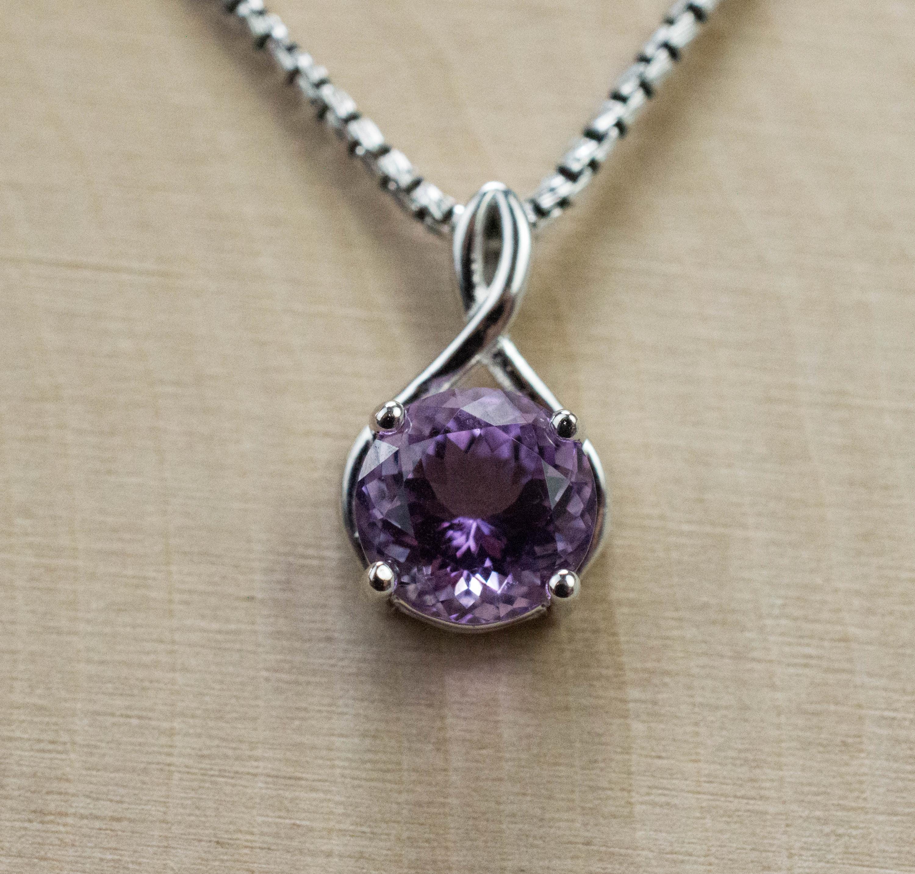 Amethyst Pendant, Natural Untreated Brazil Amethyst; 1.140cts - Mark Oliver Gems