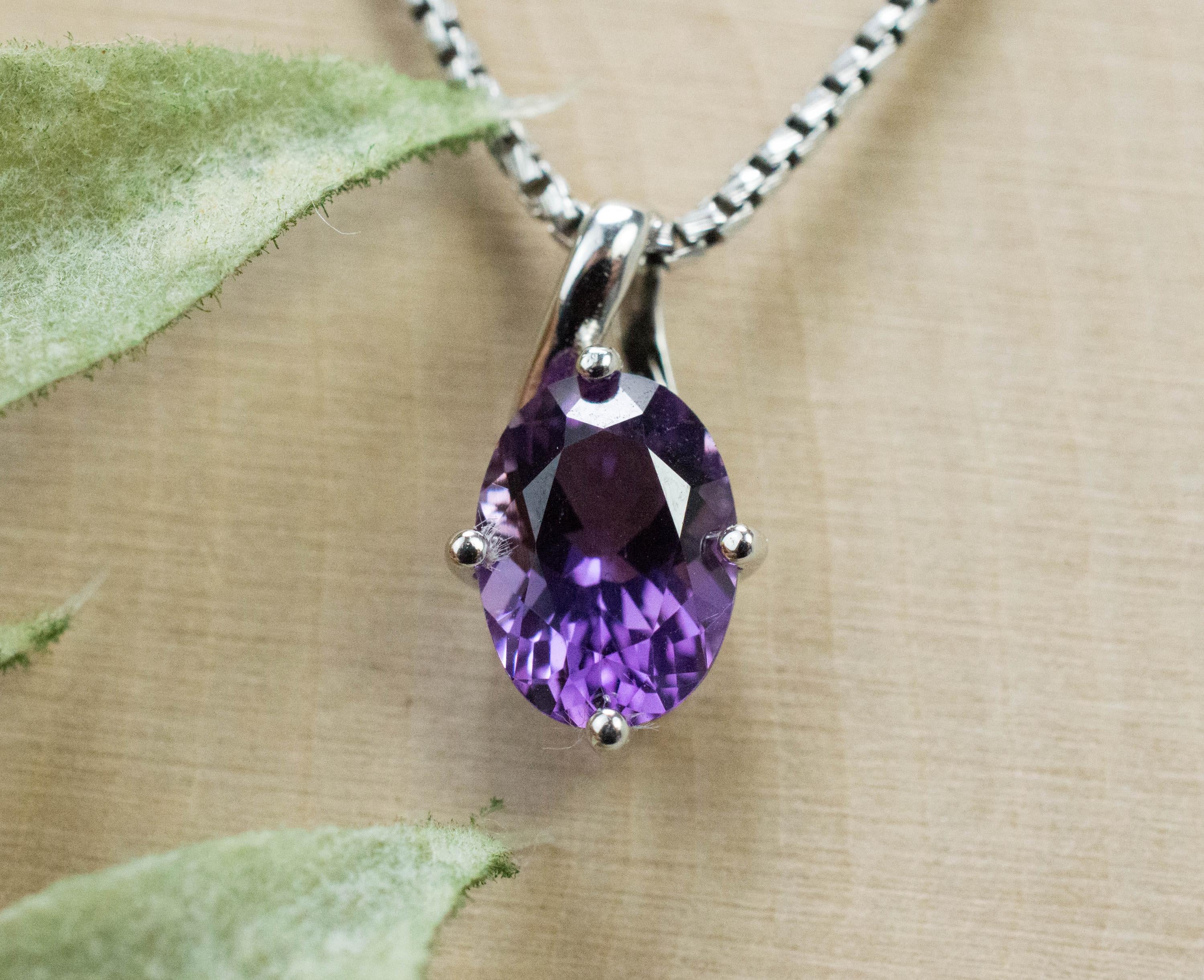 Amethyst Pendant, Natural Untreated Brazil Amethyst; 1.640cts - Mark Oliver Gems