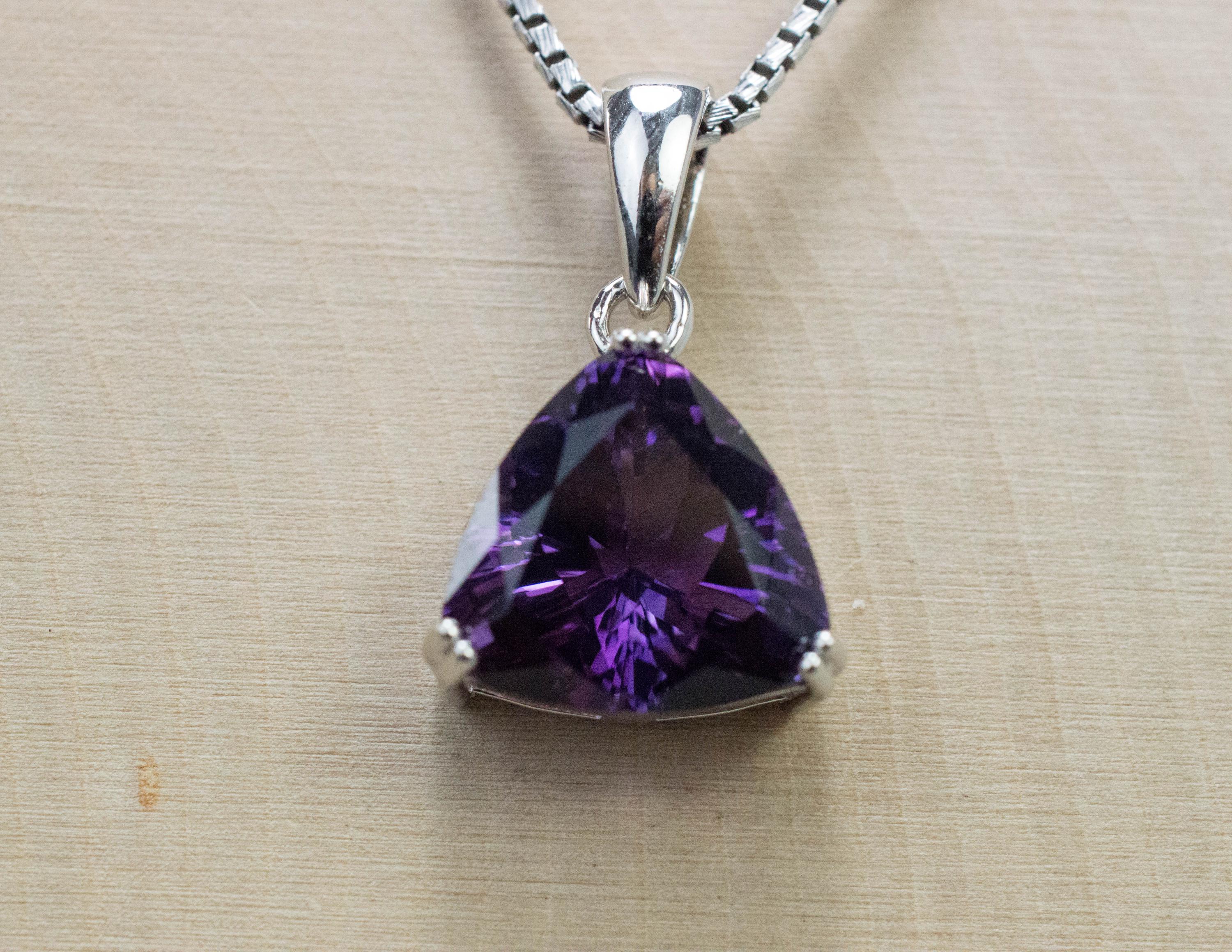 Amethyst Pendant, Natural Untreated Brazil Amethyst; 4.920cts - Mark Oliver Gems