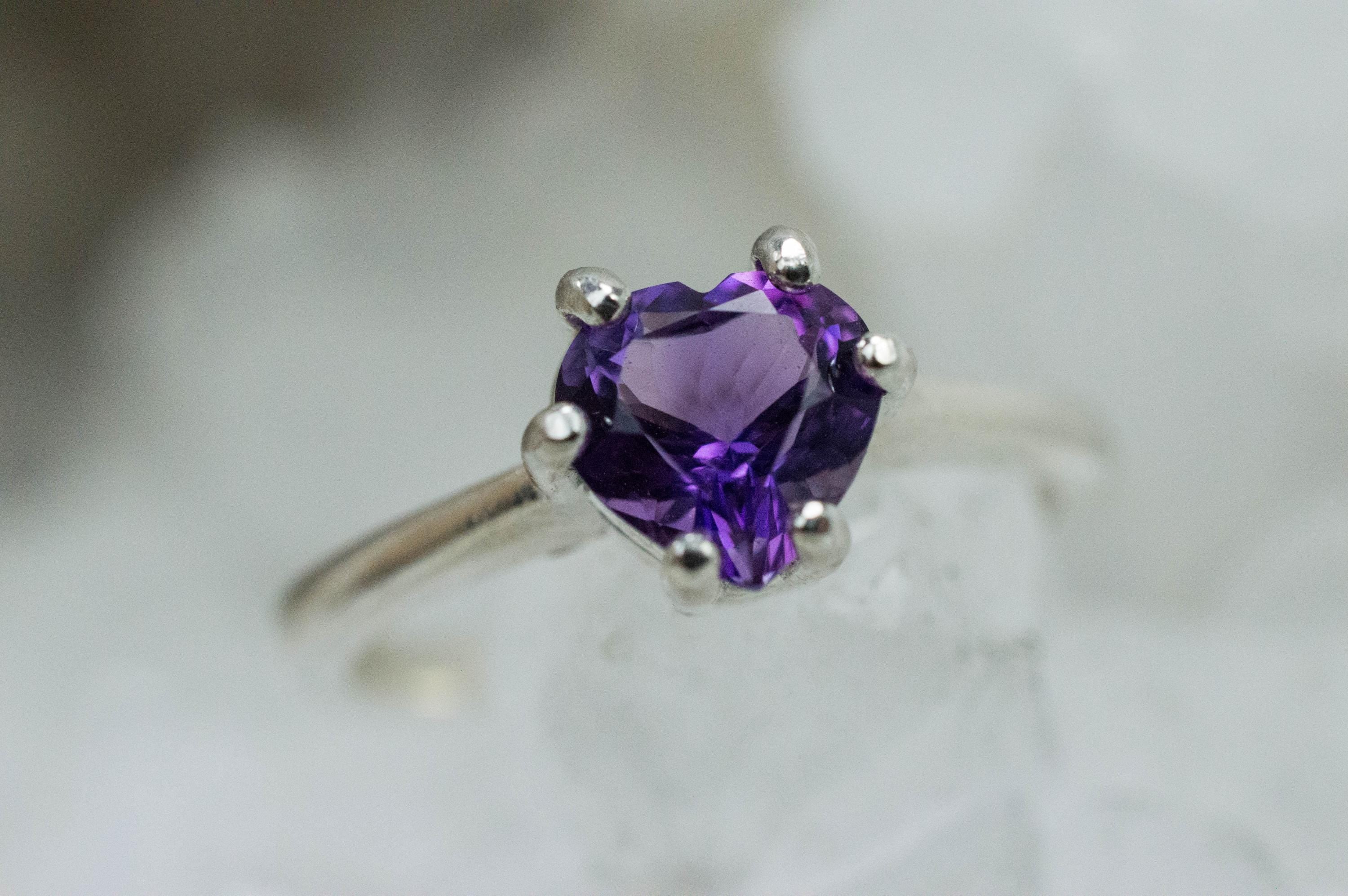 Amethyst Ring; Natural Untreated Brazil Amethyst; 0.885cts - Mark Oliver Gems