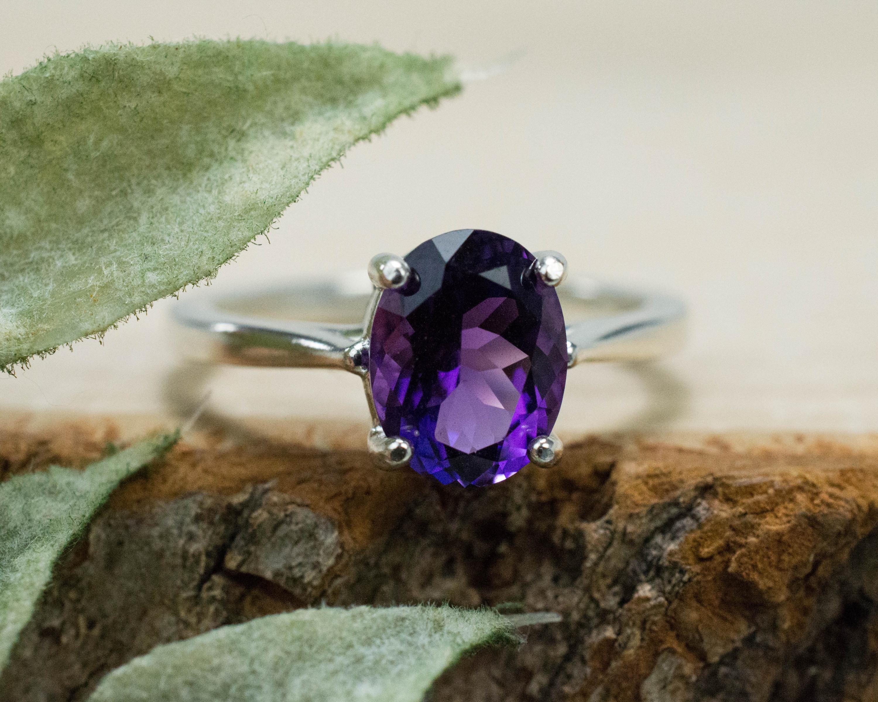 Amethyst Ring; Natural Untreated Uruguay Amethyst; 1.615cts - Mark Oliver Gems