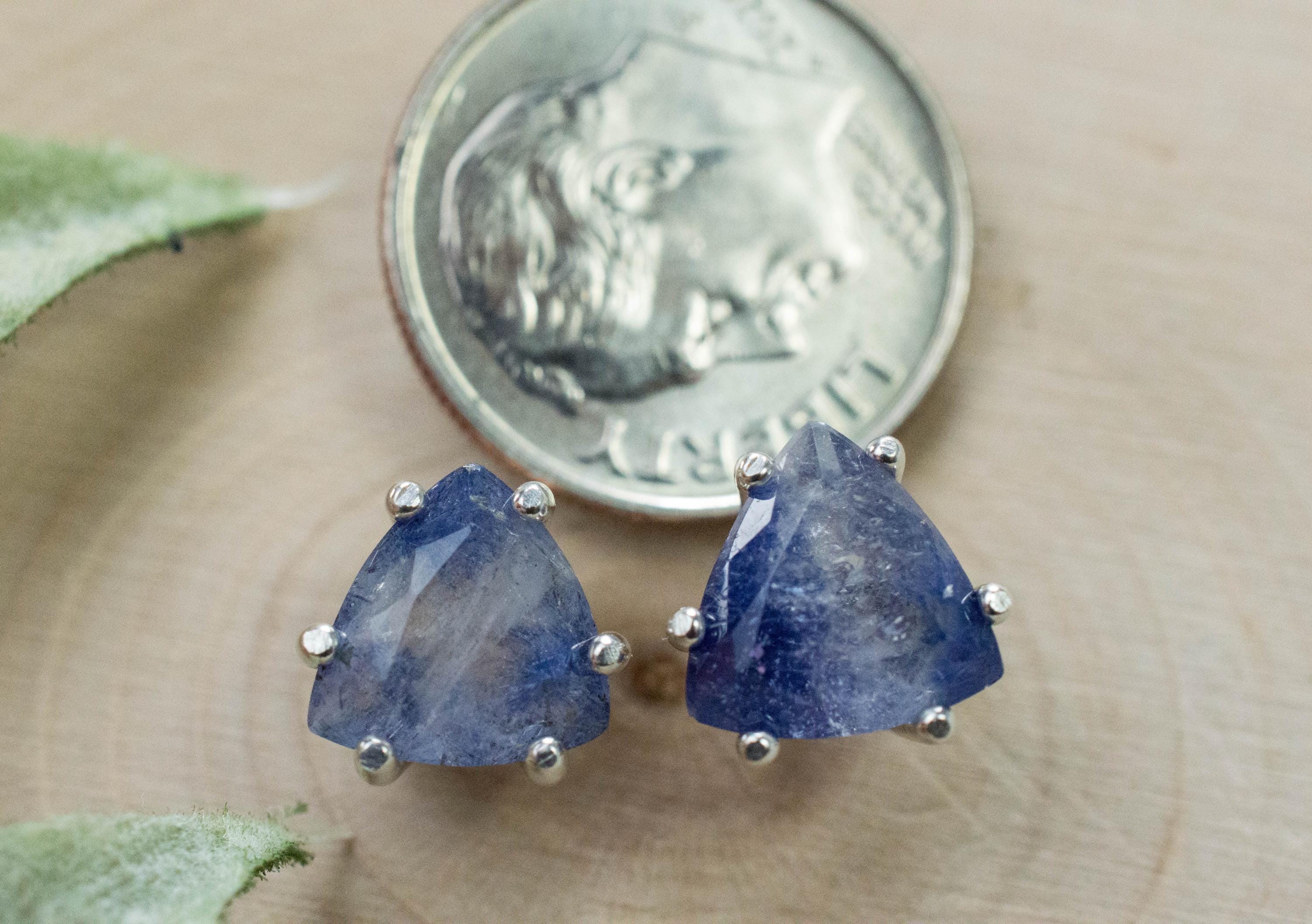 Dumortierite Quartz Earrings; Natural Untreated Brazil Dumortierite; 3.410cts - Mark Oliver Gems