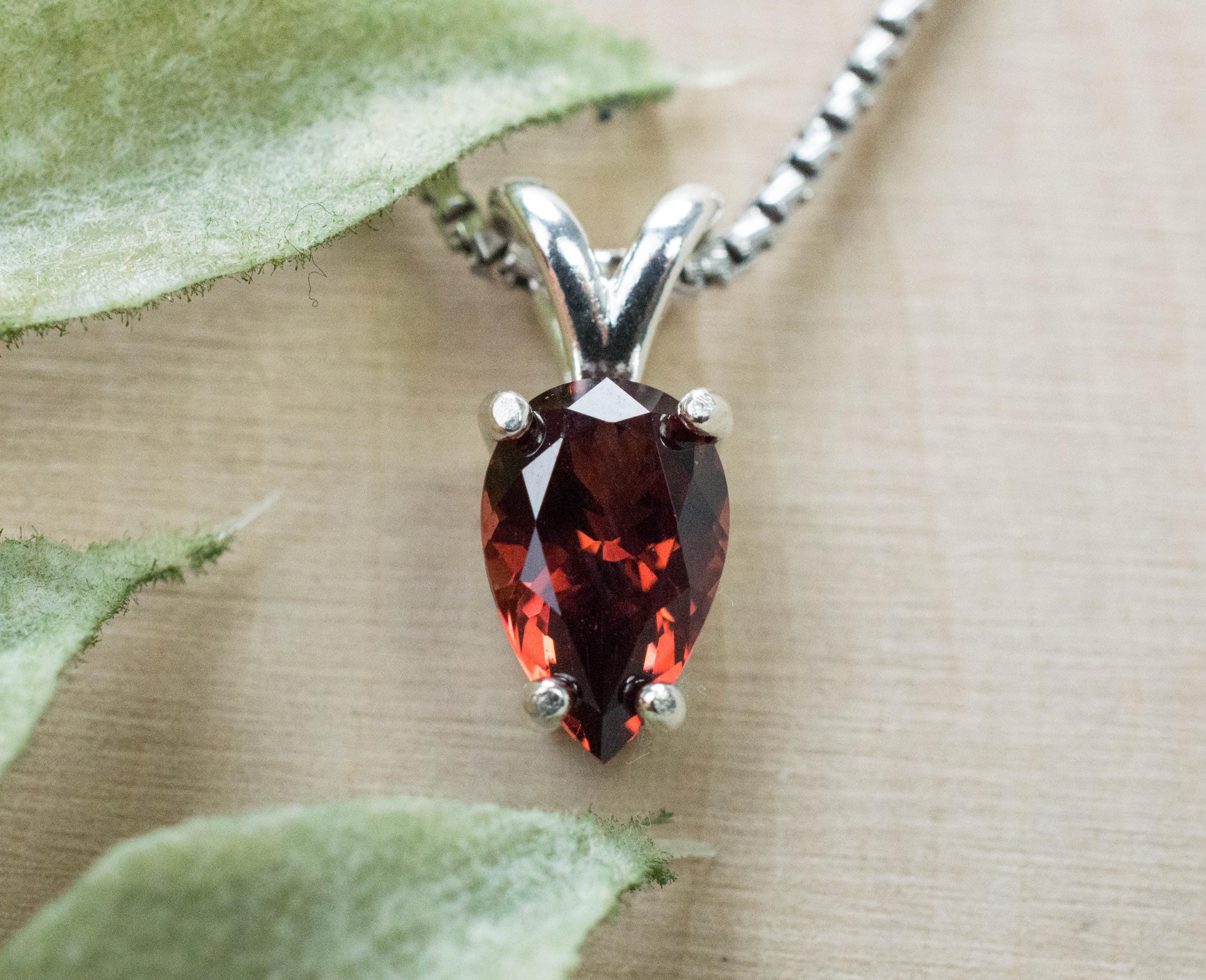 Malaya Garnet Pendant; Natural Untreated Tanzania Garnet; 1.615cts - Mark Oliver Gems