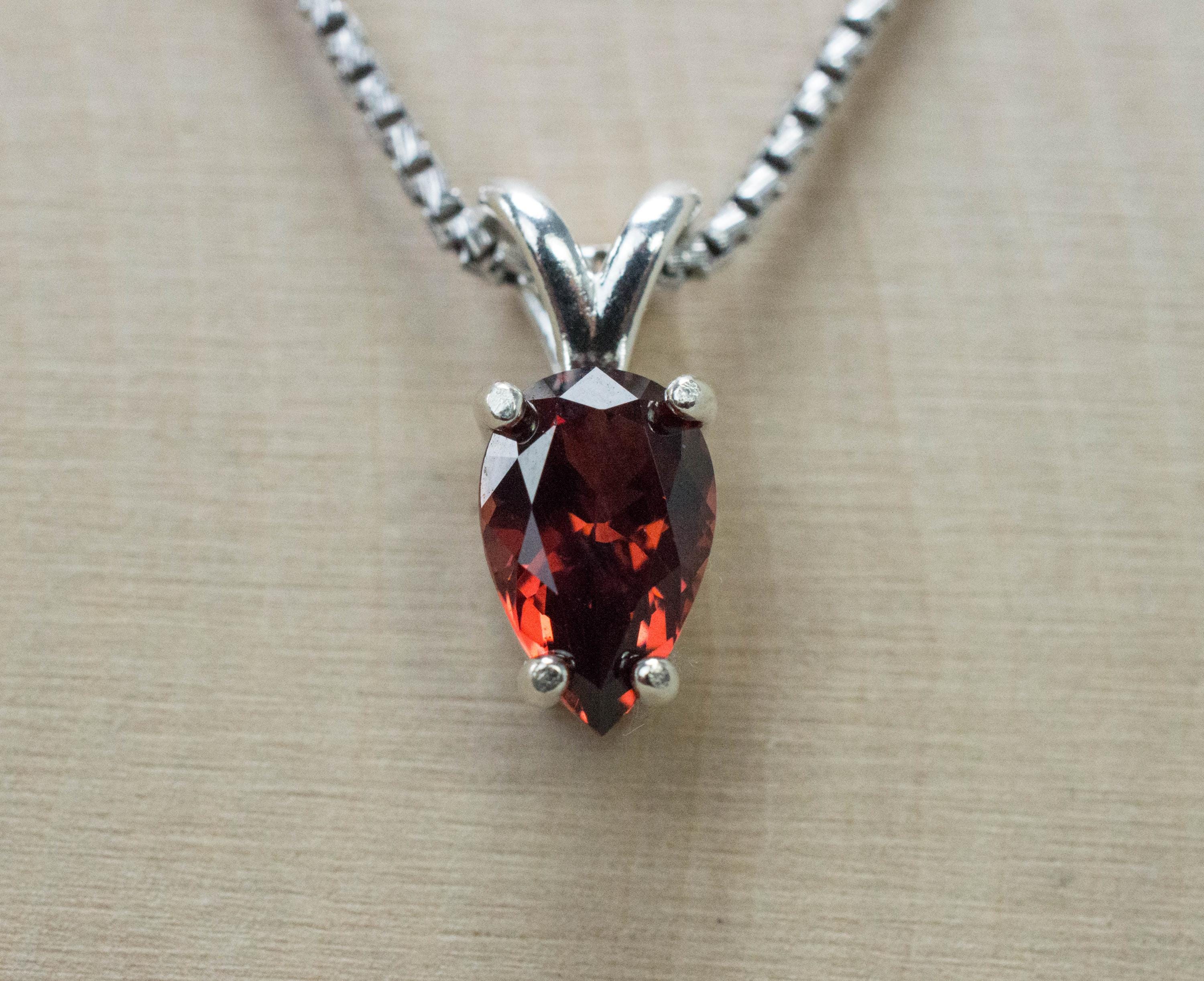 Malaya Garnet Pendant; Natural Untreated Tanzania Garnet; 1.615cts - Mark Oliver Gems