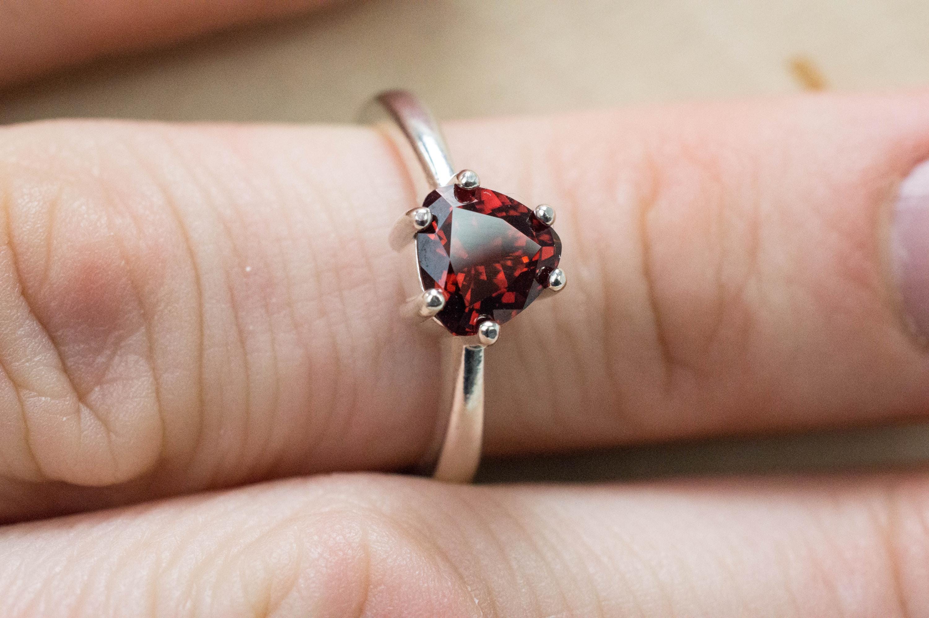 Malaya Garnet Ring; Natural Untreated Tanzania Garnet; 1.425cts - Mark Oliver Gems