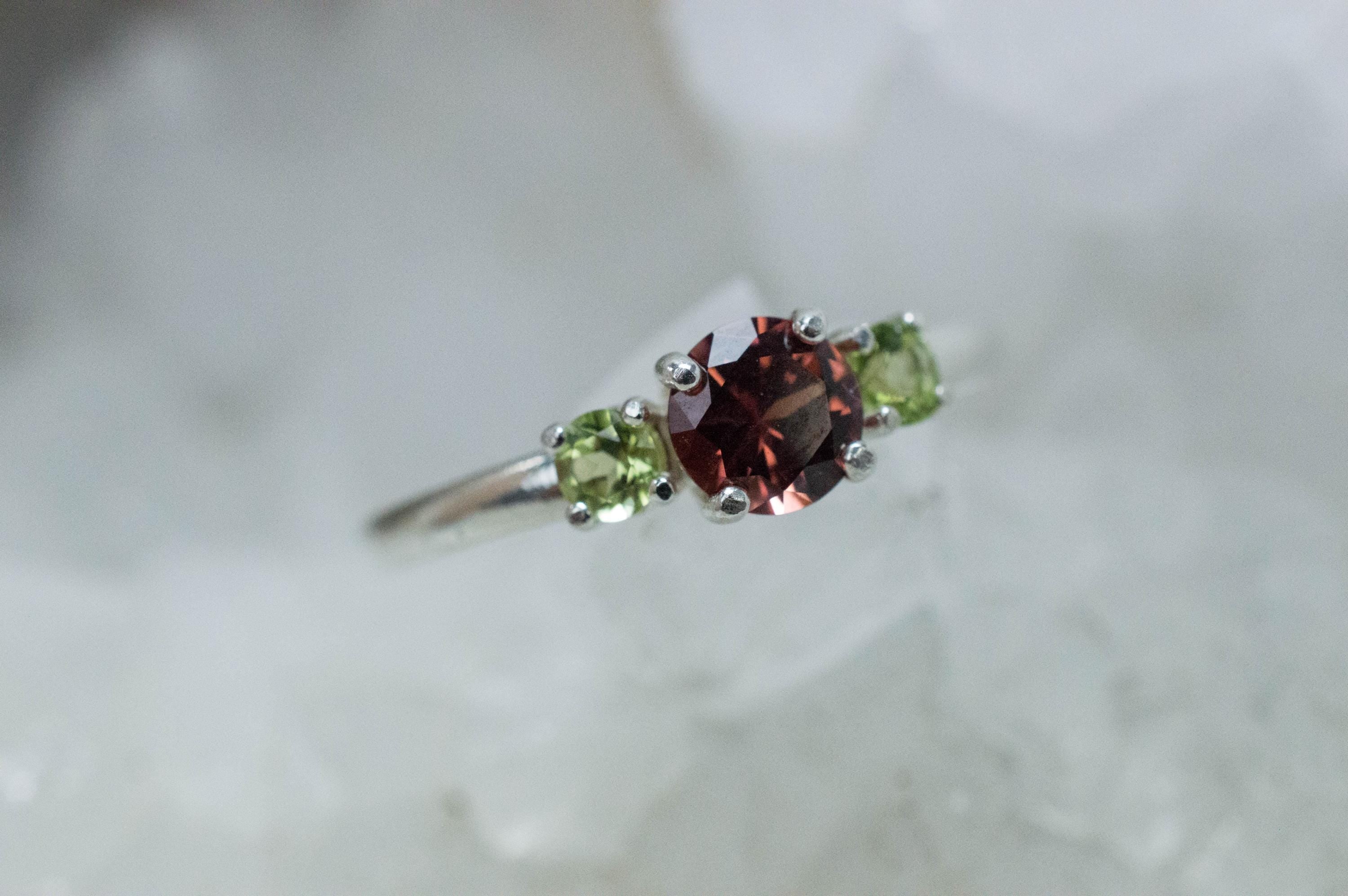 Malaya Garnet and Sapphire Ring; Natural Untreated Tanzania Garnet and Yellow Sapphire - Mark Oliver Gems