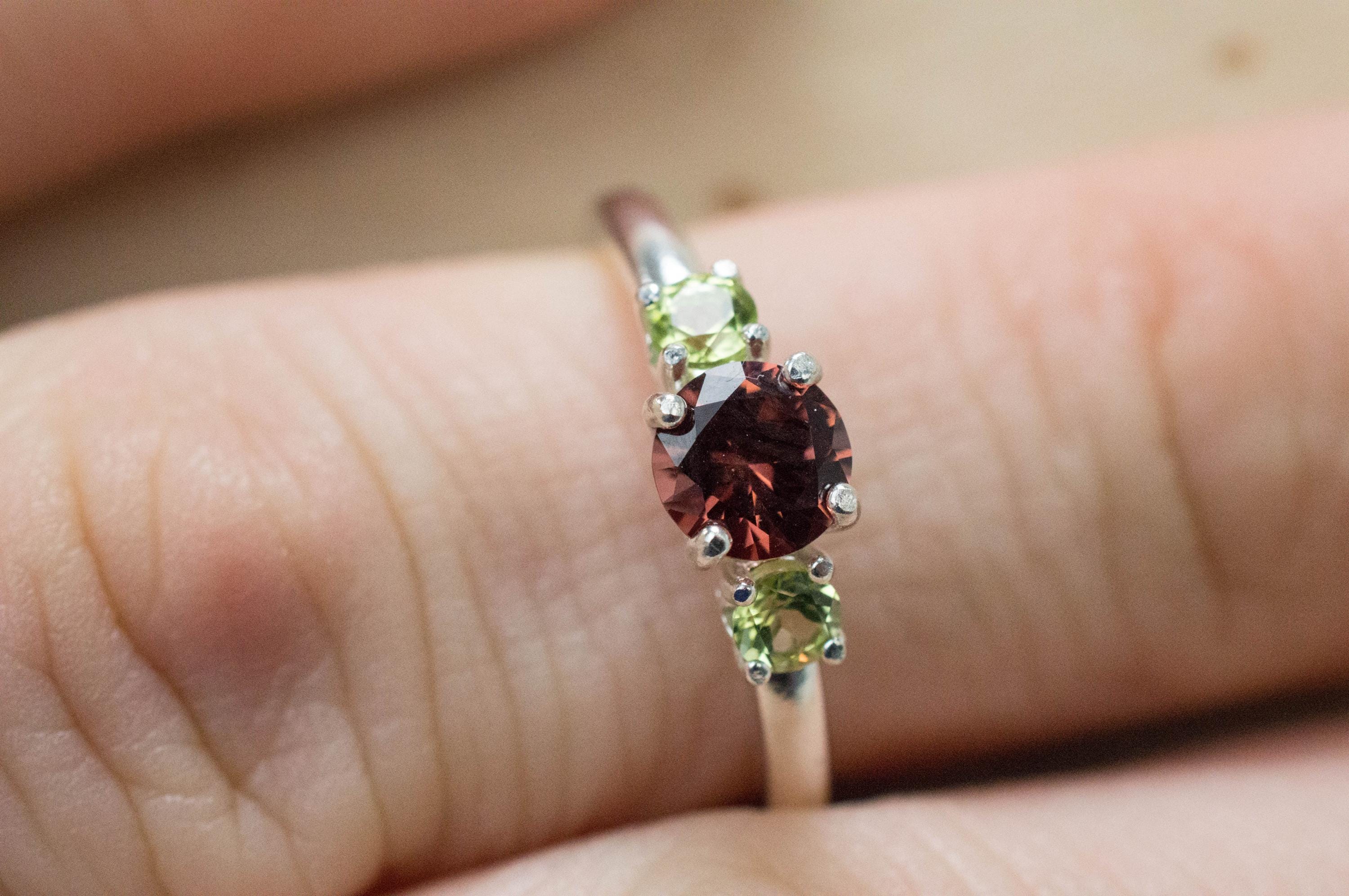 Malaya Garnet and Sapphire Ring; Natural Untreated Tanzania Garnet and Yellow Sapphire - Mark Oliver Gems