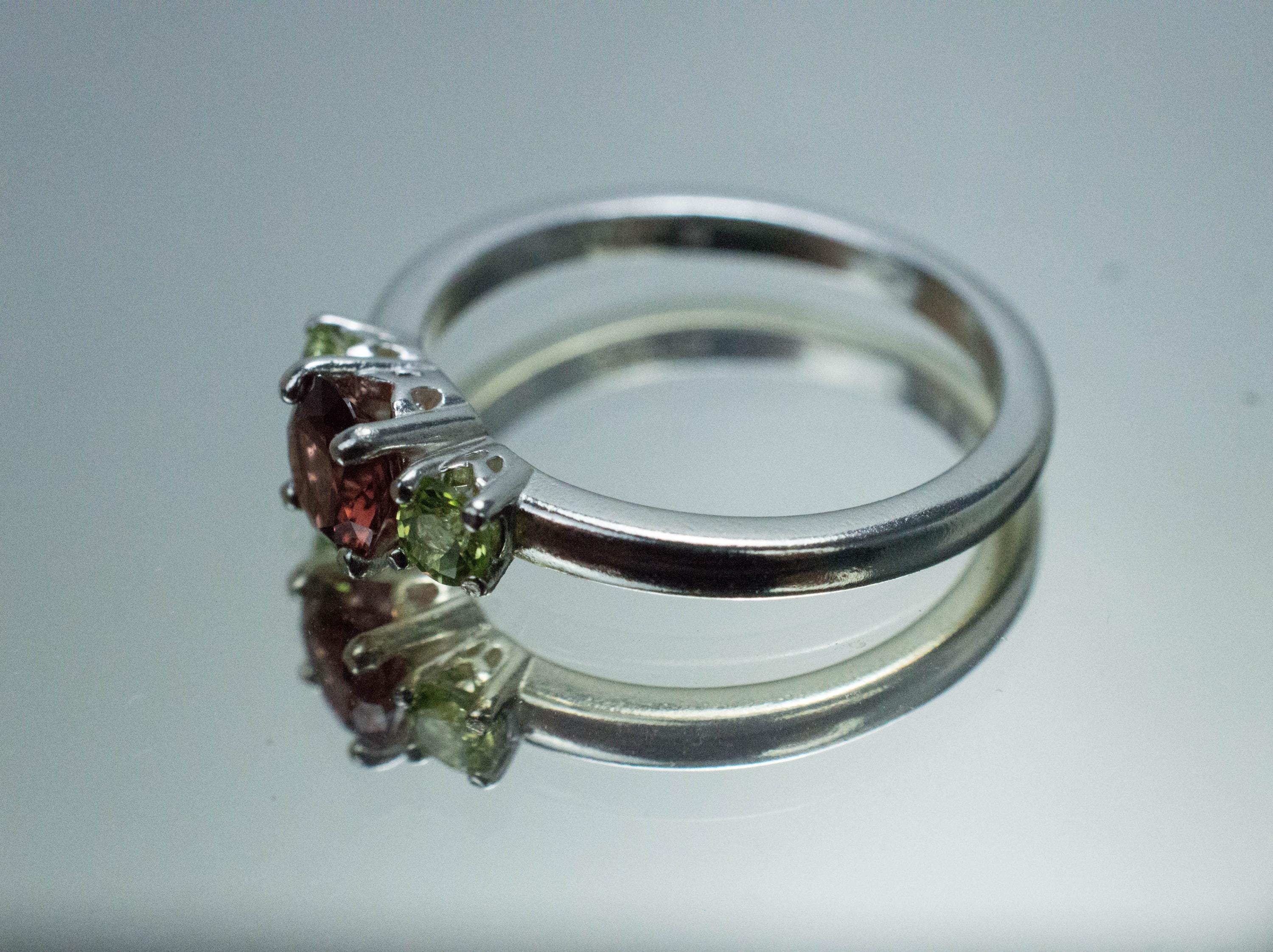 Malaya Garnet and Sapphire Ring; Natural Untreated Tanzania Garnet and Yellow Sapphire - Mark Oliver Gems